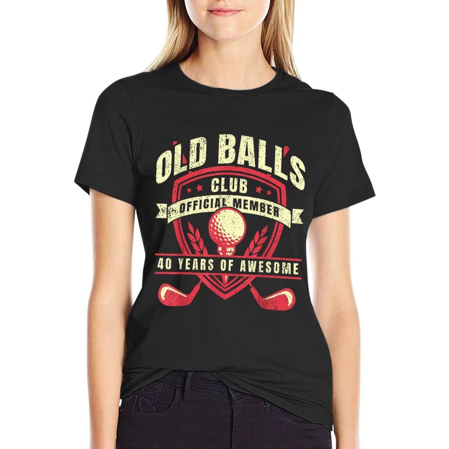 Golfer 40 Year Old Balls Golf Club I Golfing 40th Birthday Fade-proof Color T-Shirt