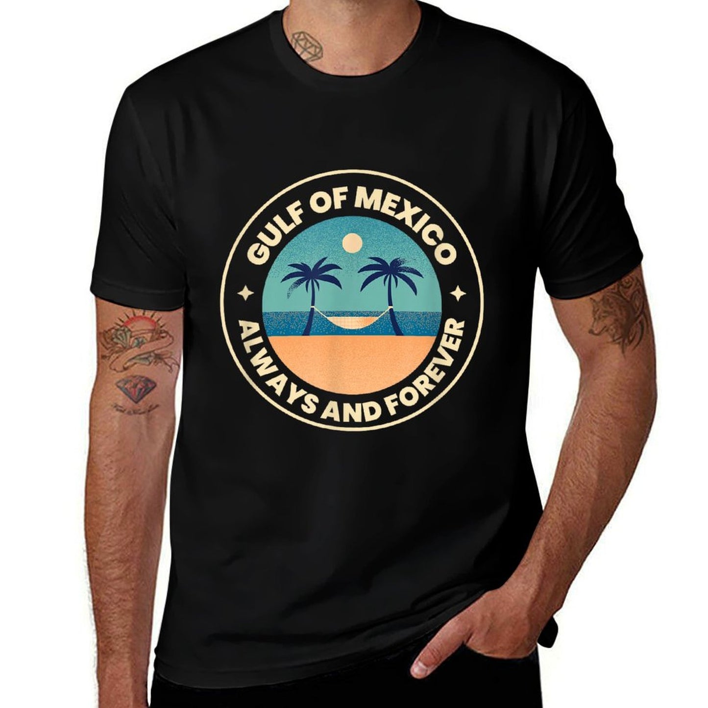 Gulf of USA America Gulf Of Mexico Retro Throwback Design Tagless Design T-Shirt
