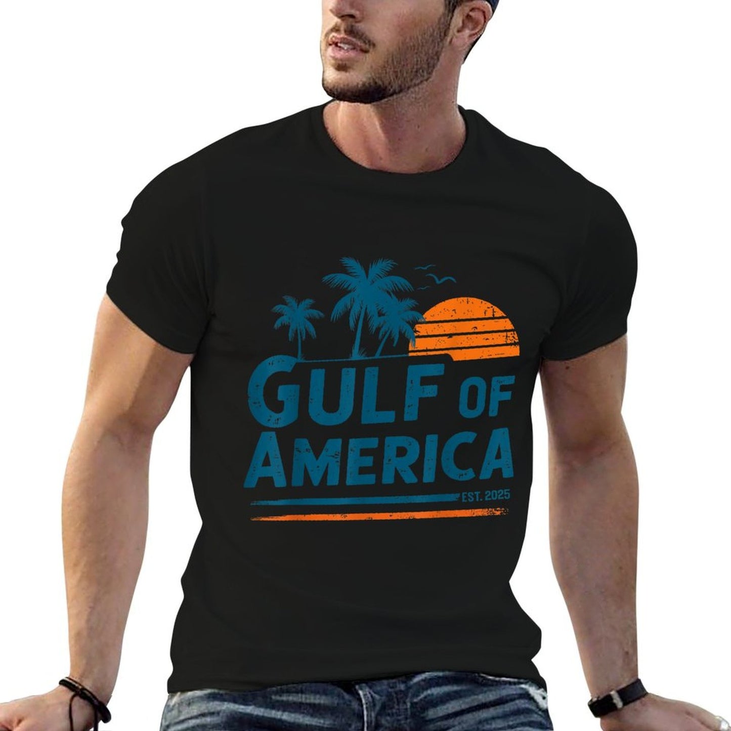 Retro Vintage Gulf Of US America 2025 American Gifts Wrinkle-resistant T-Shirt