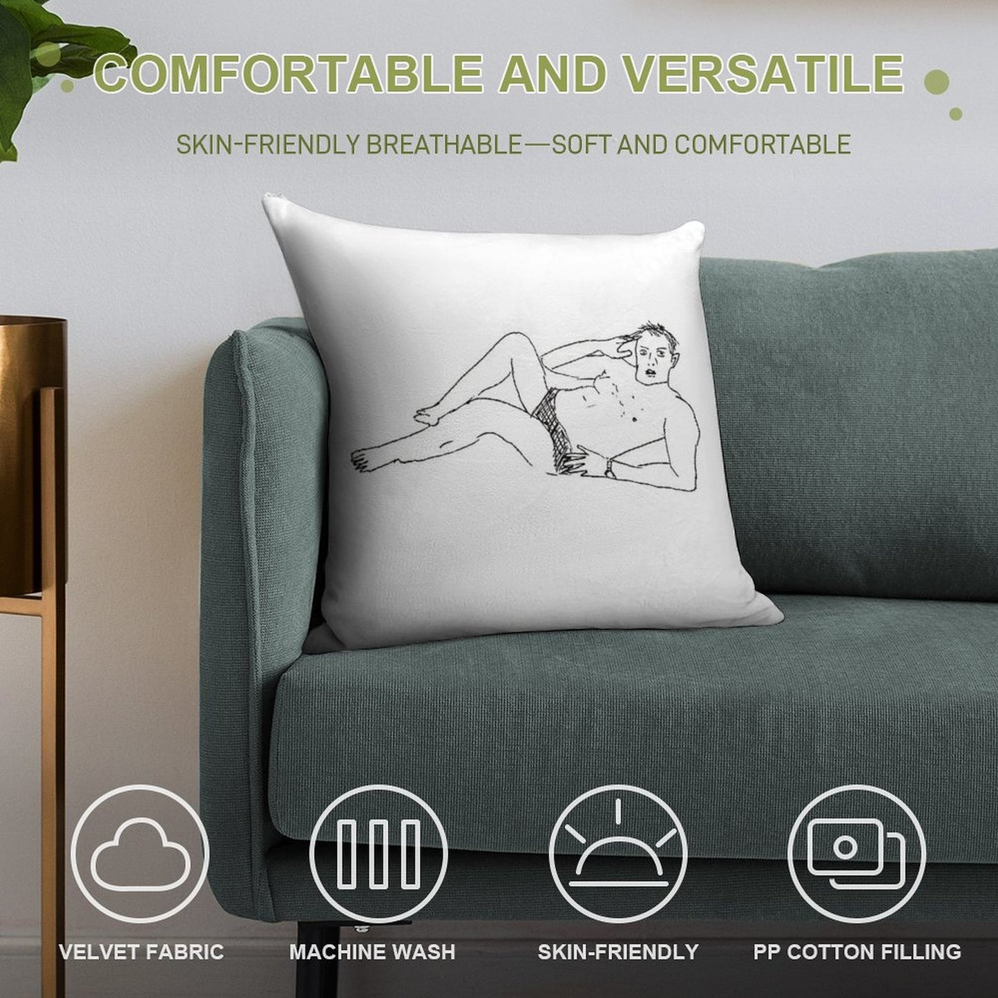 Greg Davies – An Icon Poorly Drawn Taskmaster Soft Bedroom Essential Throw Pillow