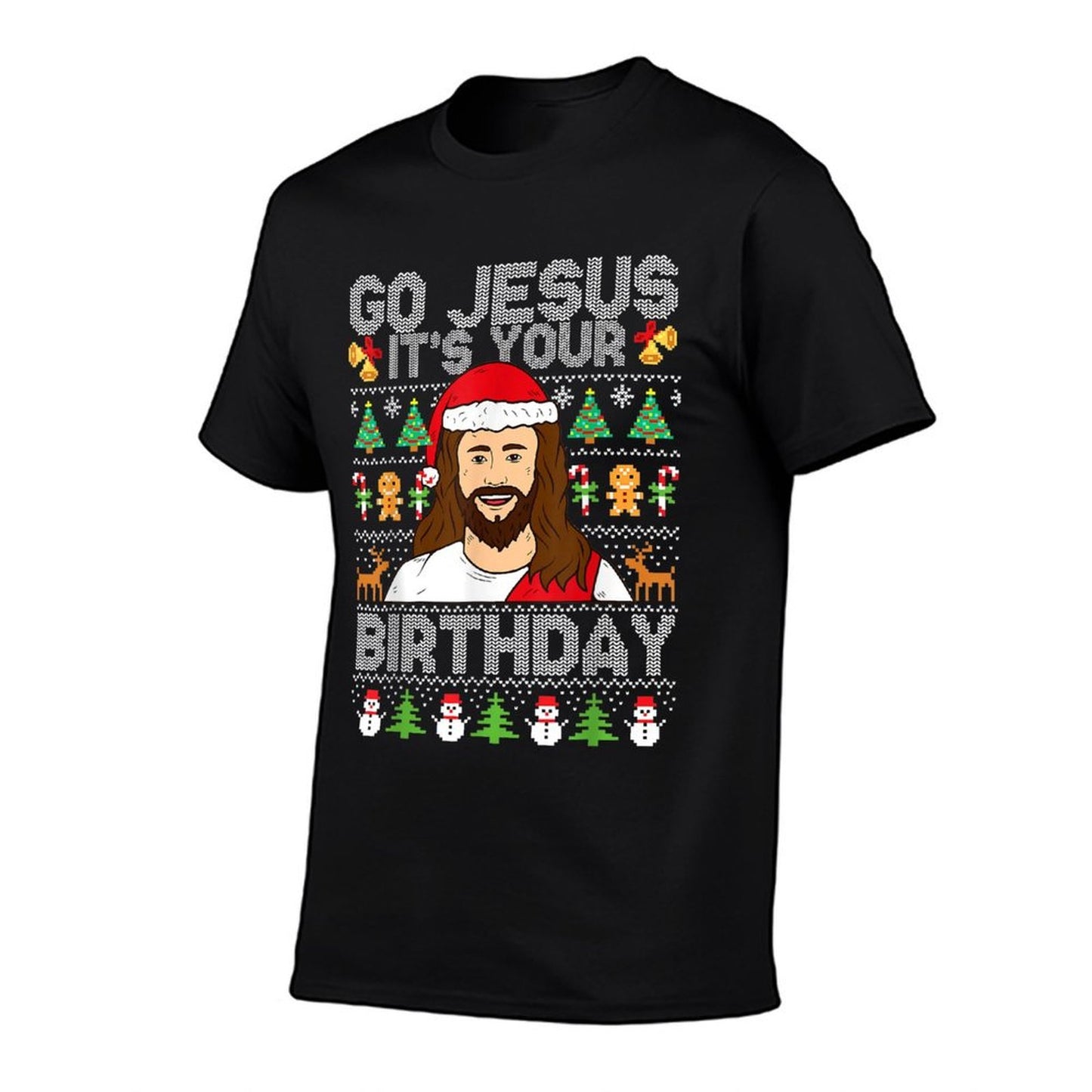 Go Jesus It's Your Birthday Ugly Christmas Sweater Funny Fade-proof Color T-Shirt