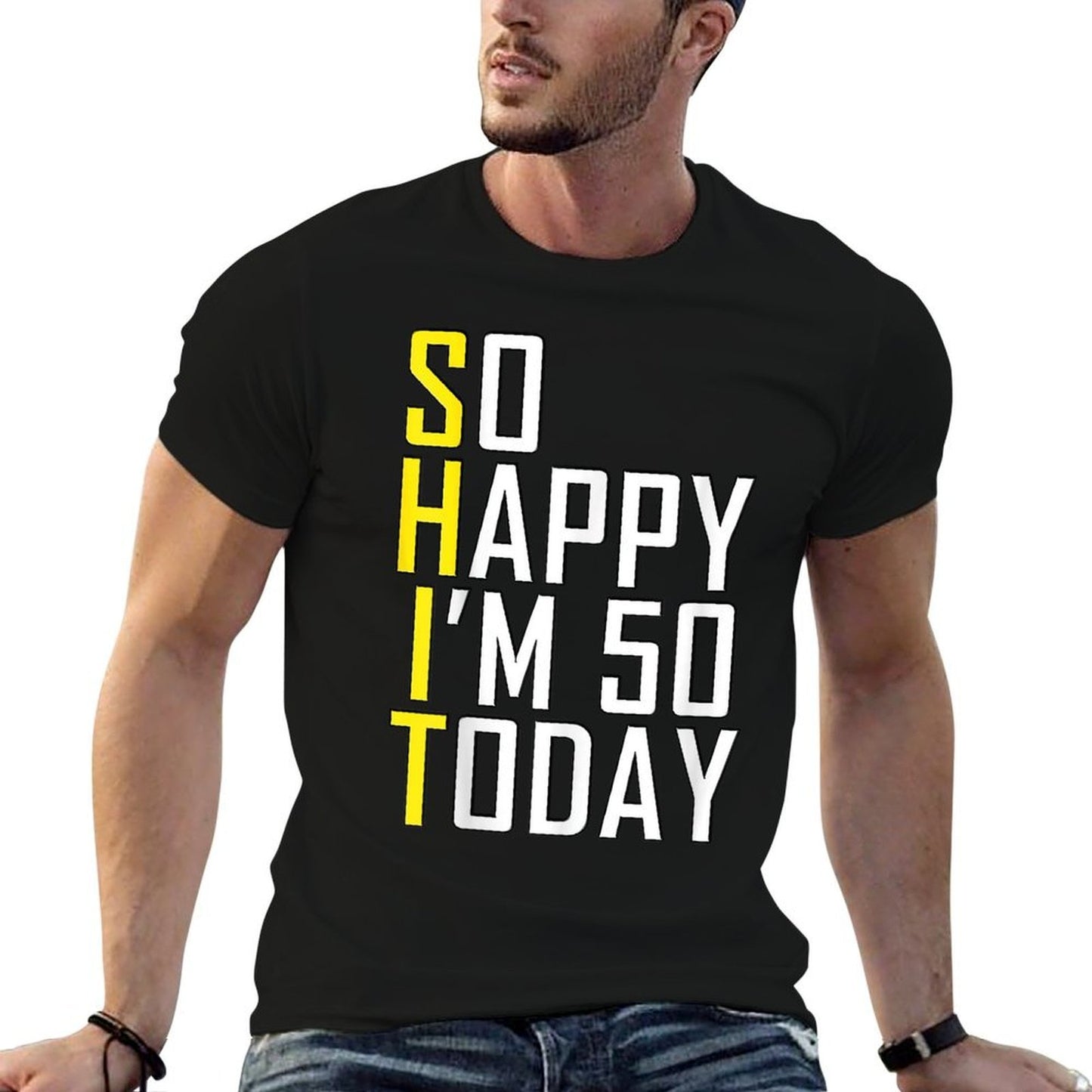 So Happy I'm 50 Years Old Born In 1971 Funny 50th Birthday Moisture-wicking T-Shirt