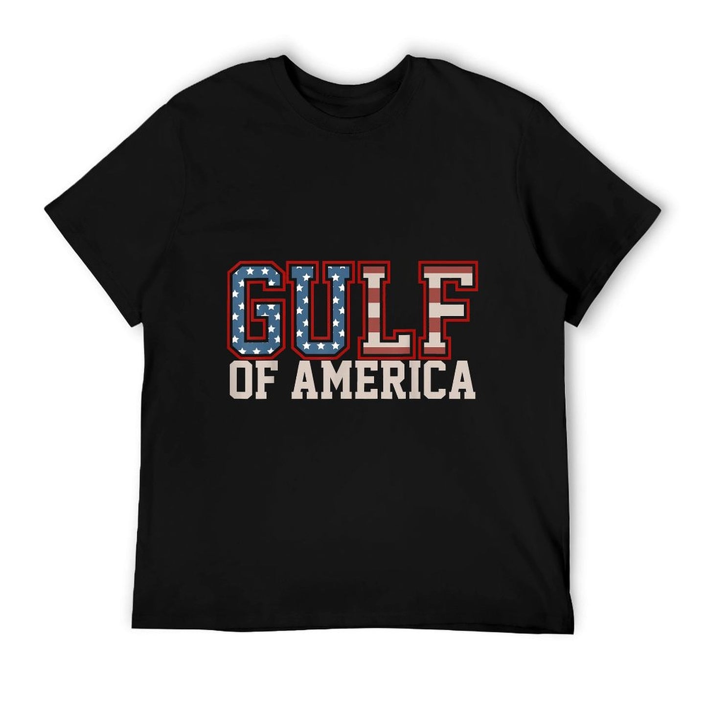 Vintage USA Flag Gulf Of USA America T Shirts Est 2025 Retro Ribbed Collar T-Shirt