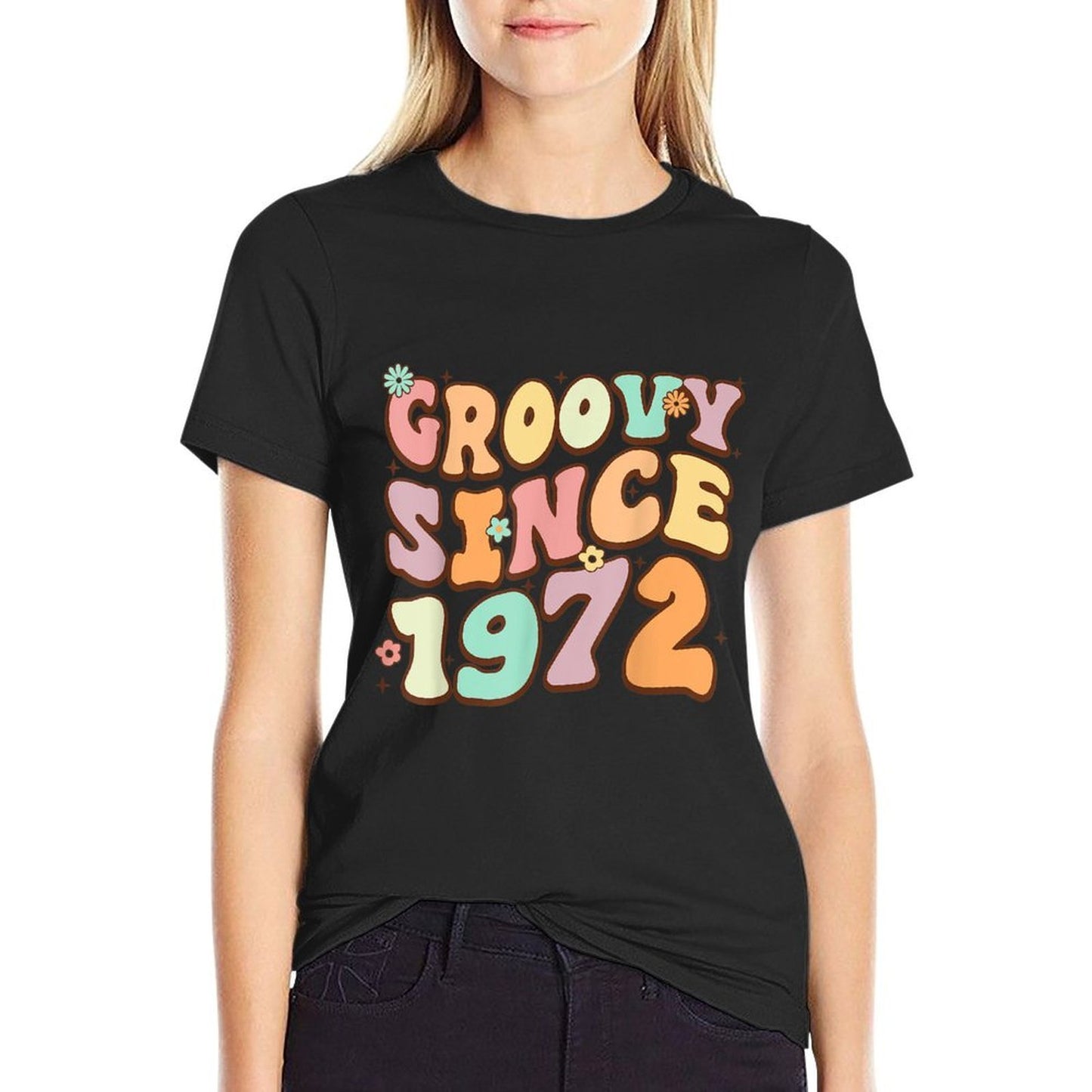 Groovy Awesome Since 1972 50 Years Old Funny 50th Birthday Relaxed-fit T-Shirt