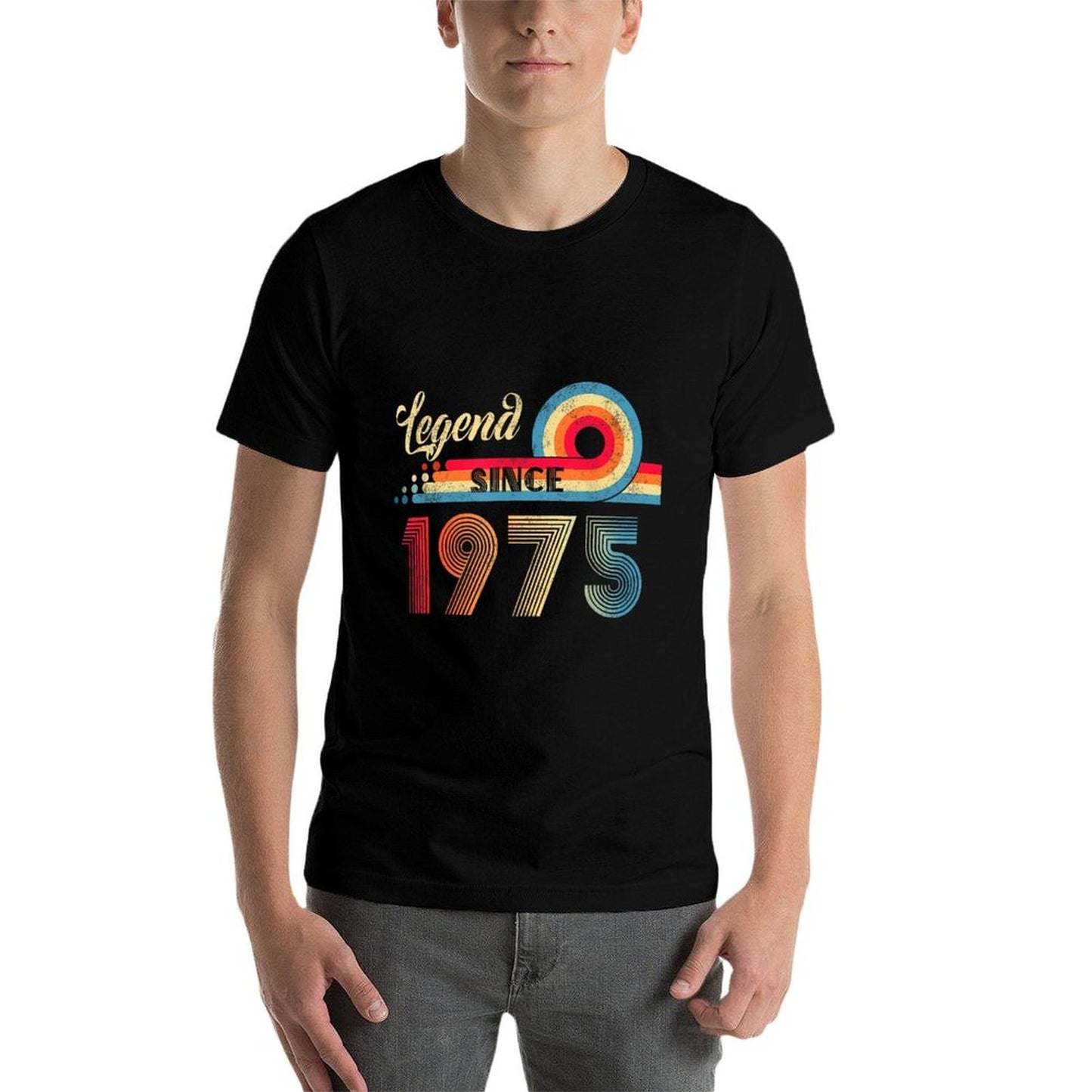 Legend Since 1975 Vintage 50th Birthday Retro 50 Year Old Rolled Sleeves T-Shirt