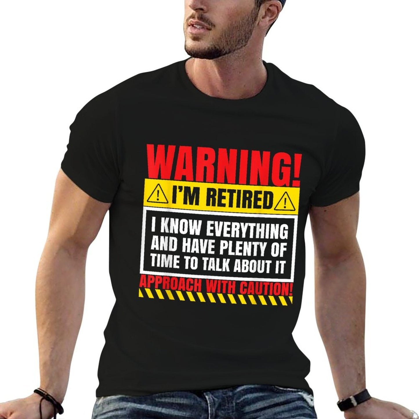 Warning I'm Retired I Know Everything Funny Retirement Gift Oversized Silhouette T-Shirt