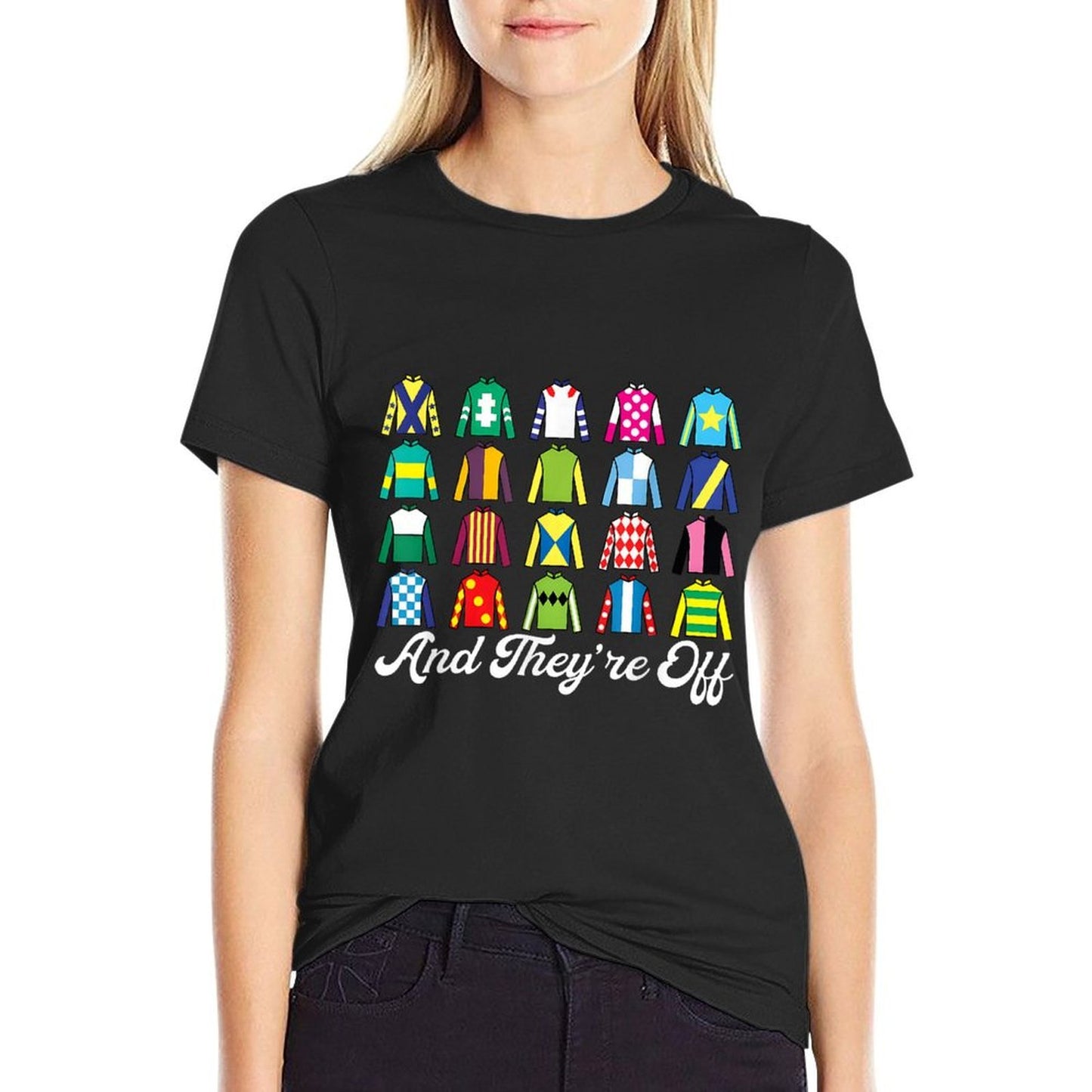 And They're Off Horse Racing Derby Day Funny Silks Jockey Vintage-inspired T-Shirt