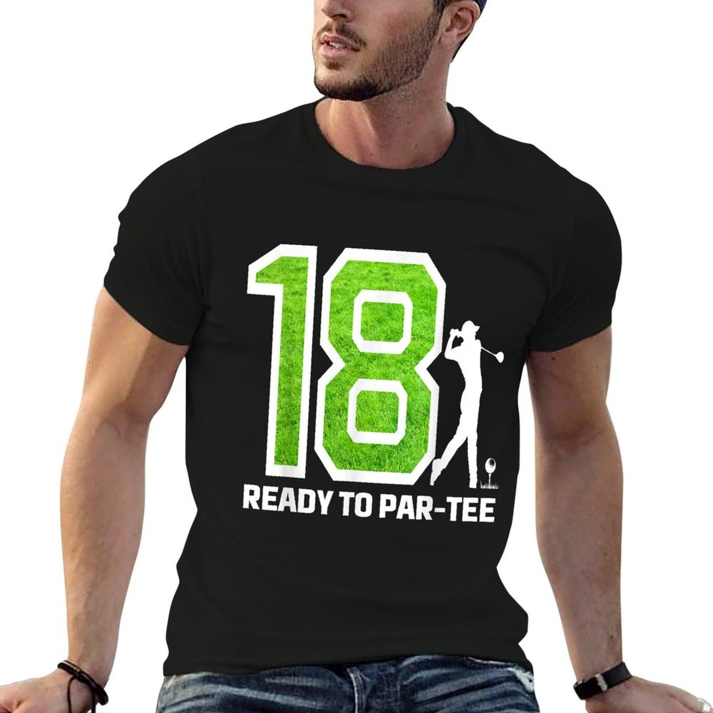 18th Birthday Golf Player Golfer Boys 18th Year Old Birthday Polyester Blend T-Shirt