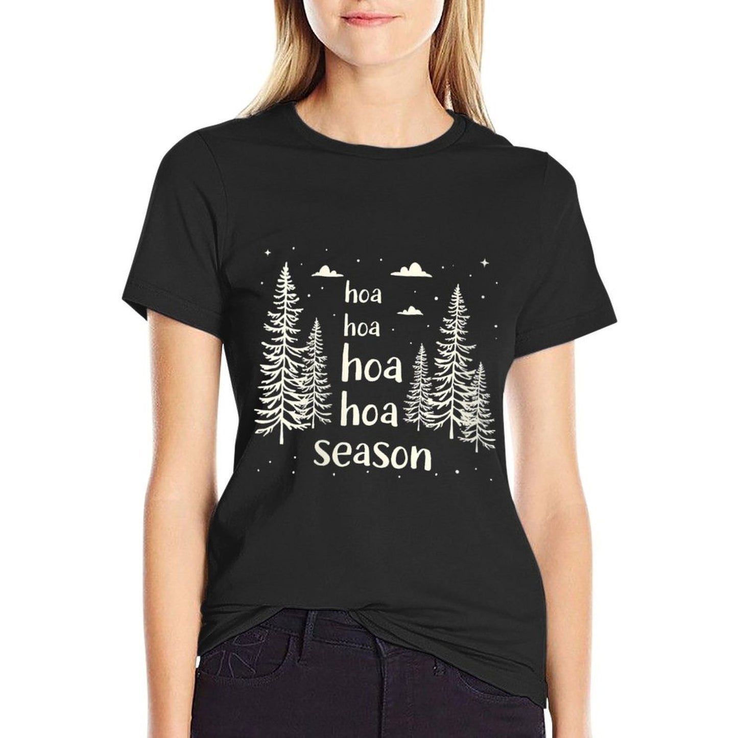 Womens Twilight Lover Pine Forest Hoa Hoa Hoa Hoa Hoa Cozy Season Breathable T-Shirt