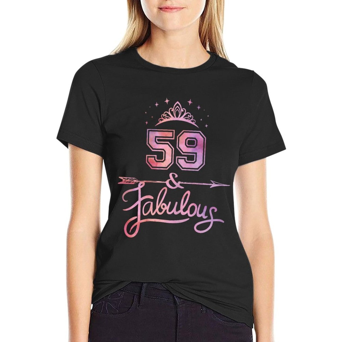 Women 59 Years Old And Fabulous Happy 59th Birthday Stretchy T-Shirt