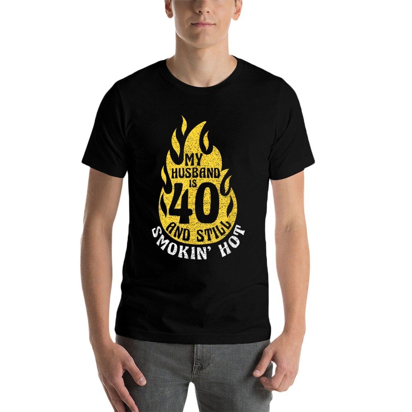 My Husband Is 40 And Still Smokin' Hot Funny 40th Birthday Soft T-Shirt