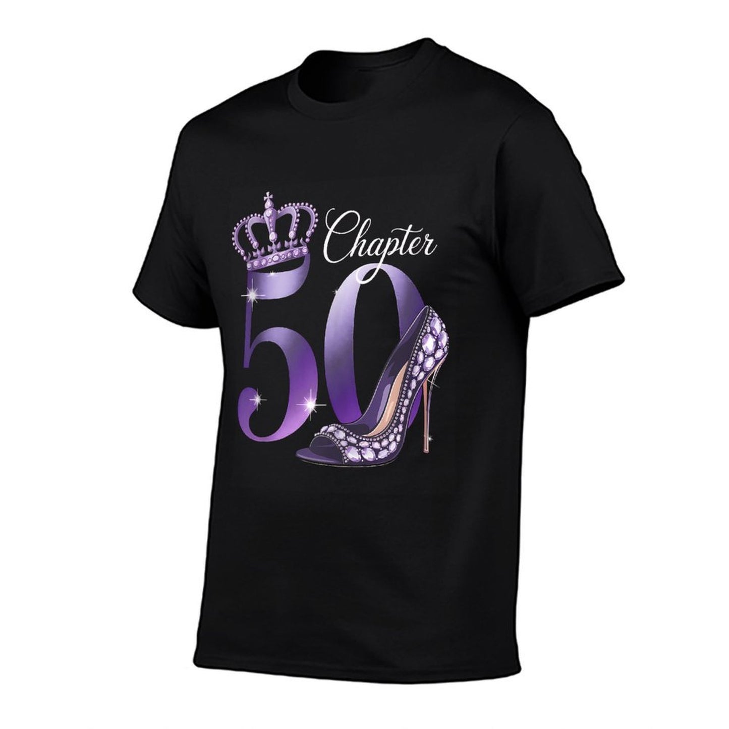 50th Birthday Decorations for Women Chapter 50 Crown High High-quality Stitching T-Shirt