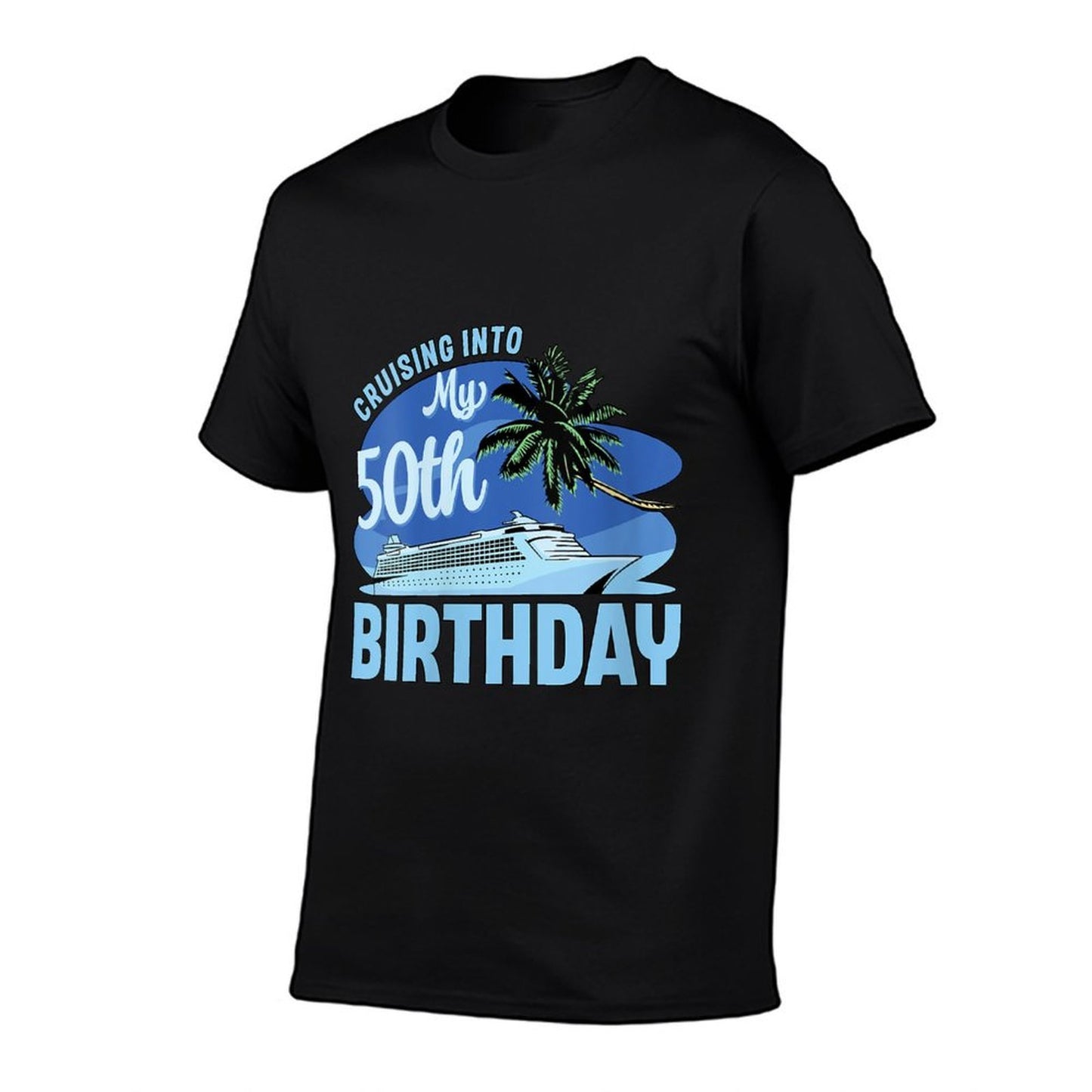 Womens Cruise Boat Trip Vacation Cruising Into My 50th Birthday Lightweight T-Shirt