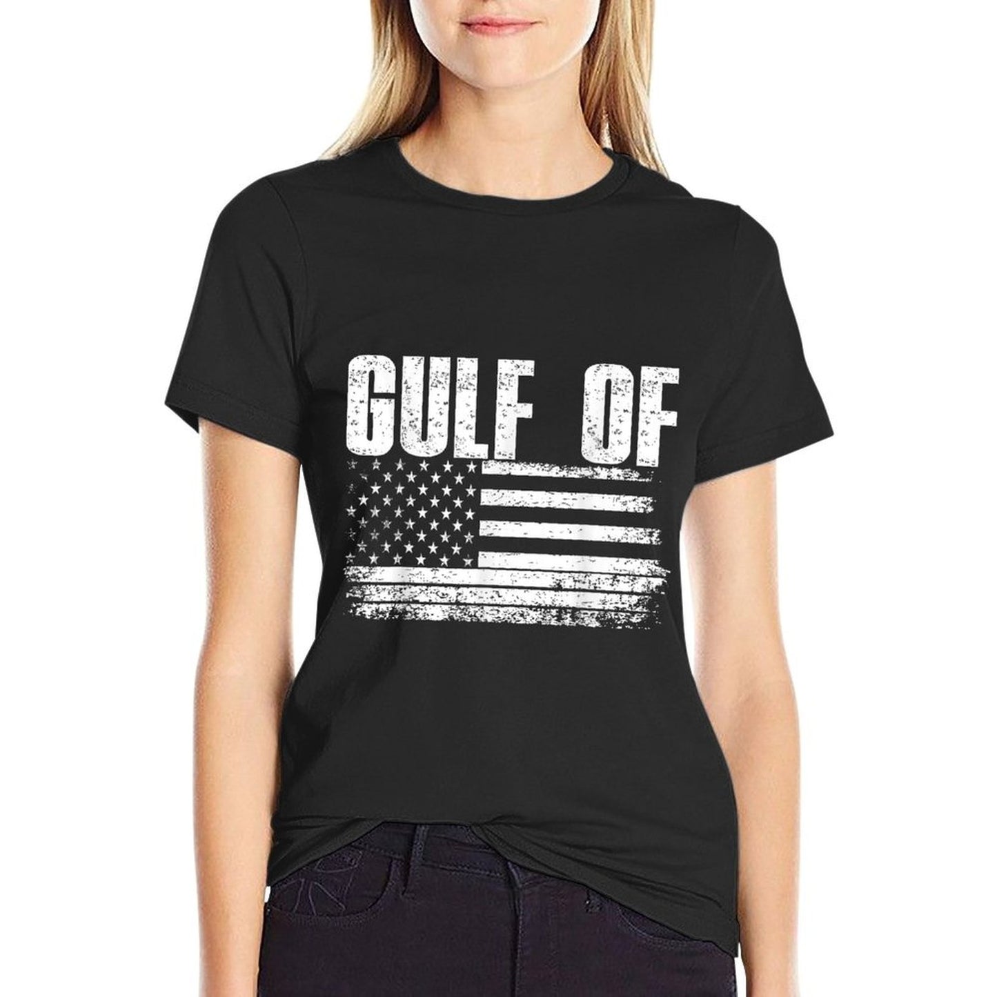 Gulf of United States of America Vintage USA Flag Summer-ready Fabric T-Shirt