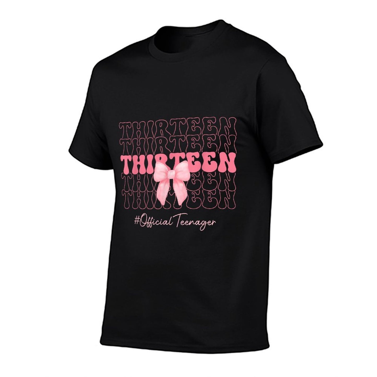 13 Year Old Officialnager 13th Birthday Girl Coquette Rolled Sleeves T-Shirt