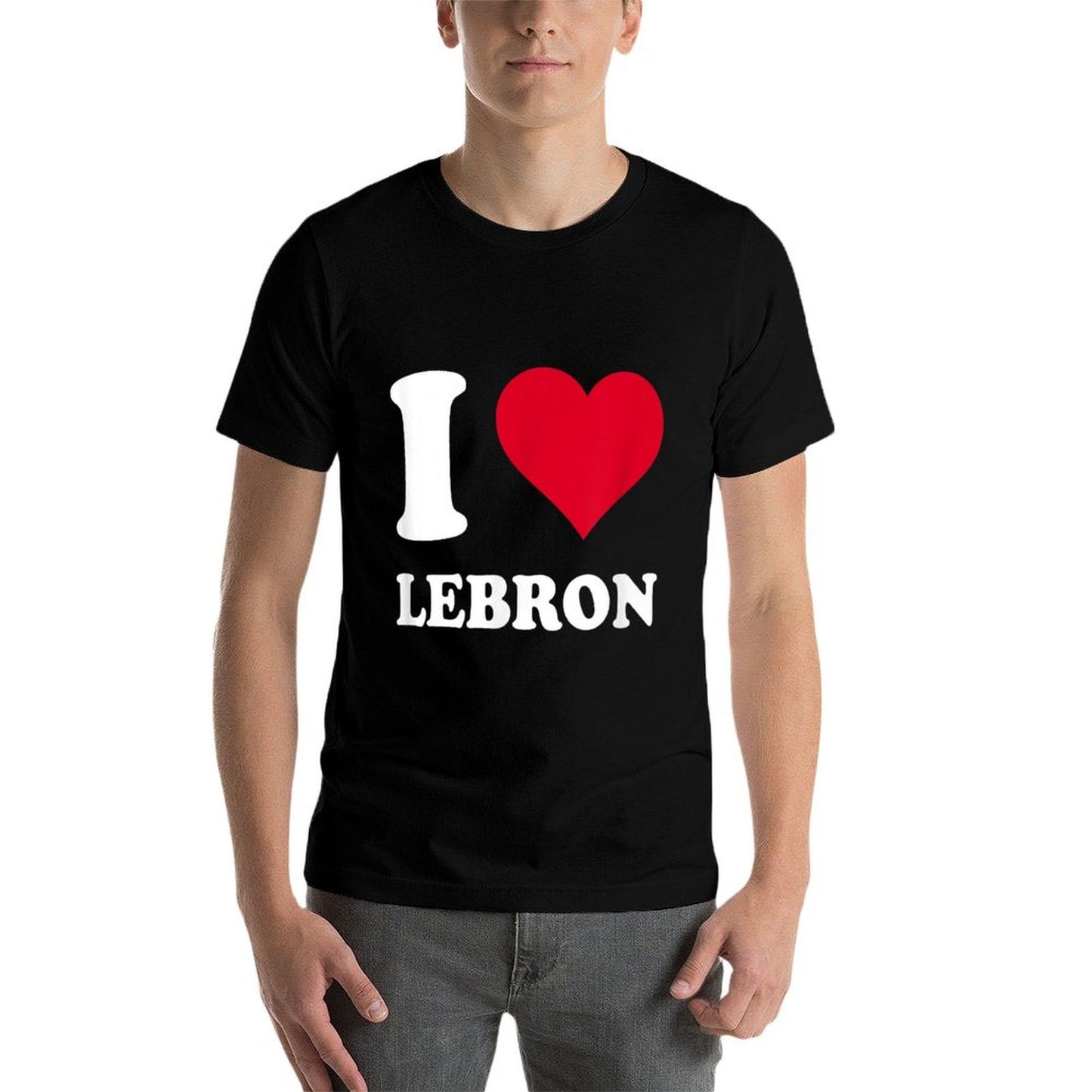 Red Heart I Love Lebron Trendy Pattern T-Shirt