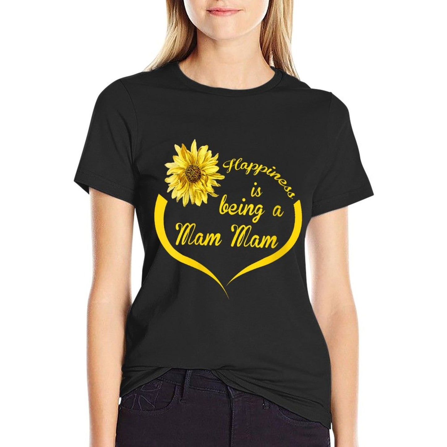 Womens Mam Gift Happiness Is Being A Mam High-quality Stitching T-Shirt