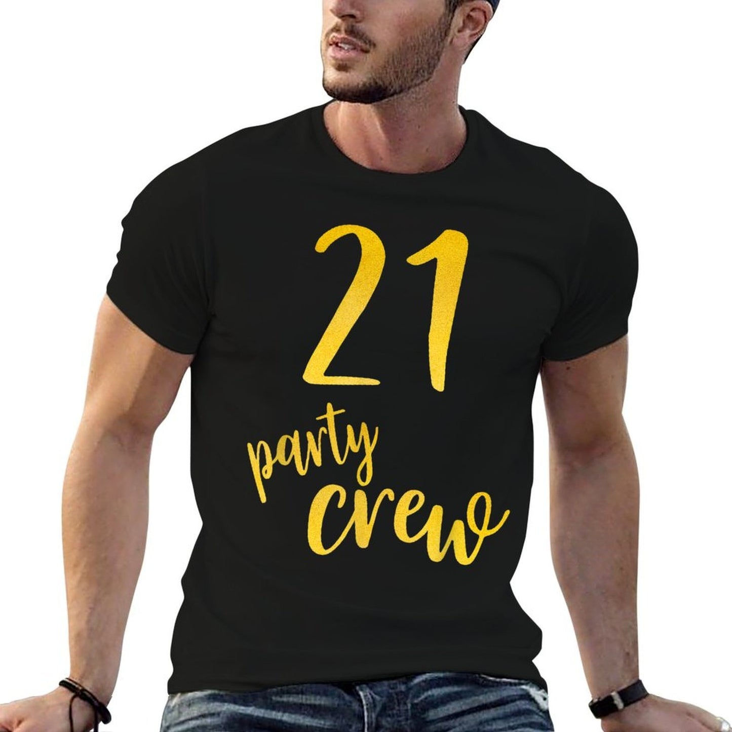 21 Years Old 21 Birthday Party Crew Gifts 21st Birthday Trendy Pattern T-Shirt