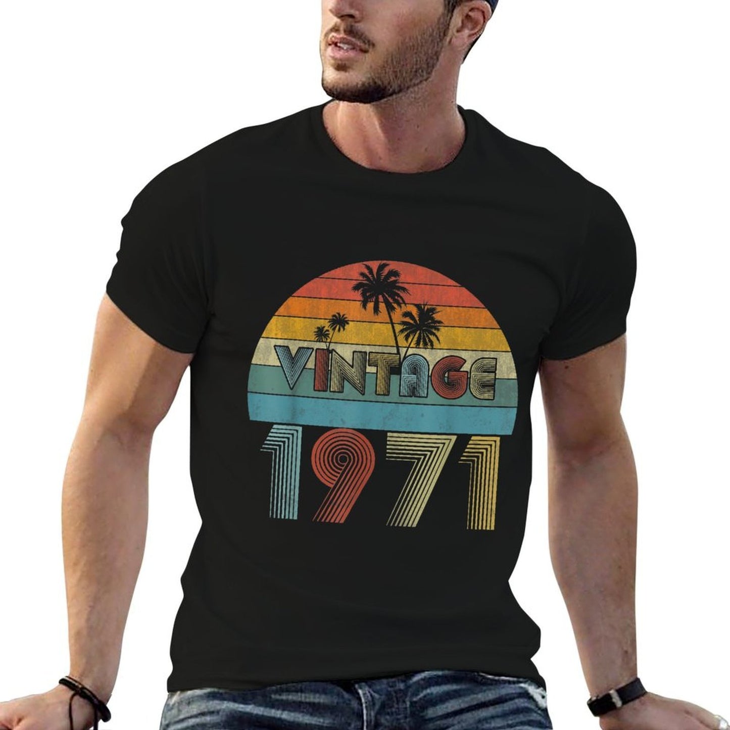 50th Birthday Gifts Birthday Gifts for Him And Her Vintage High-quality Stitching T-Shirt