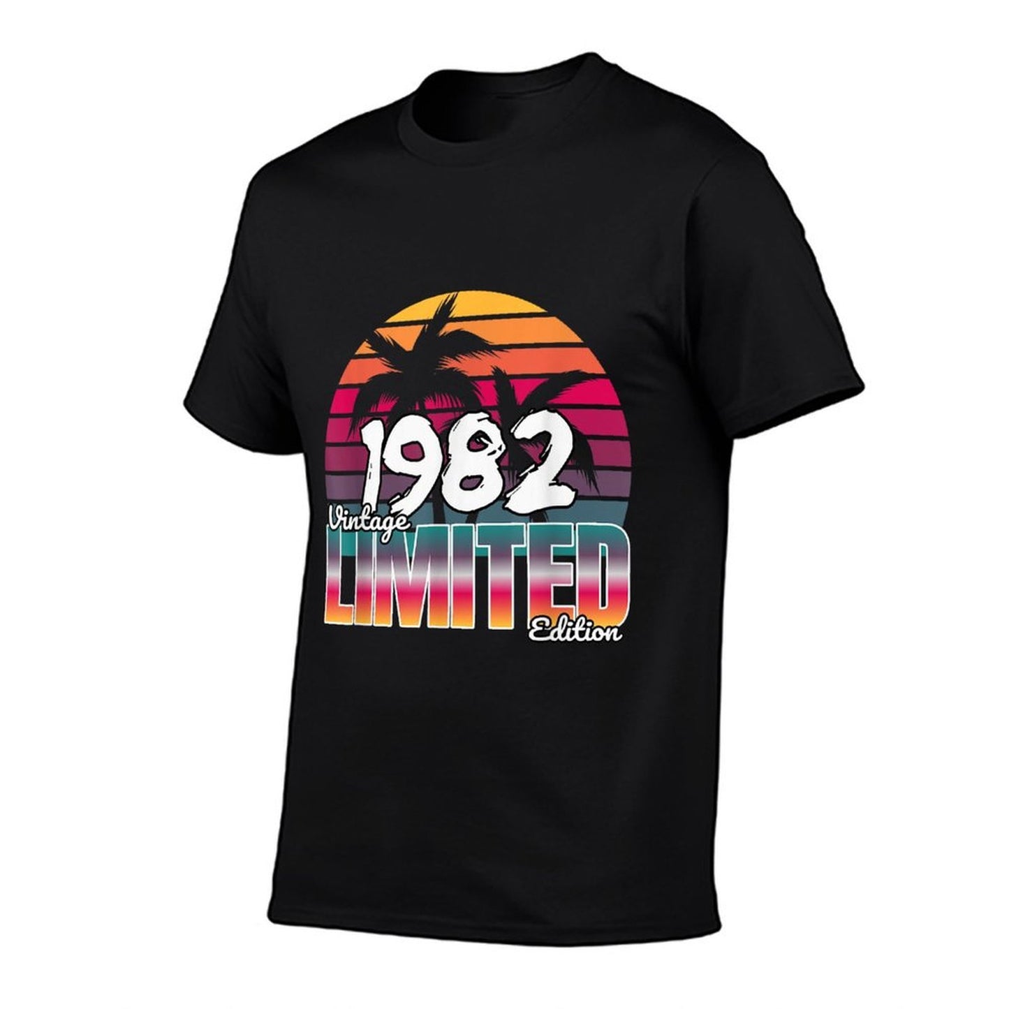 1982 Vintage for Women Men's Gifts 40th Birthday Ribbed Collar T-Shirt