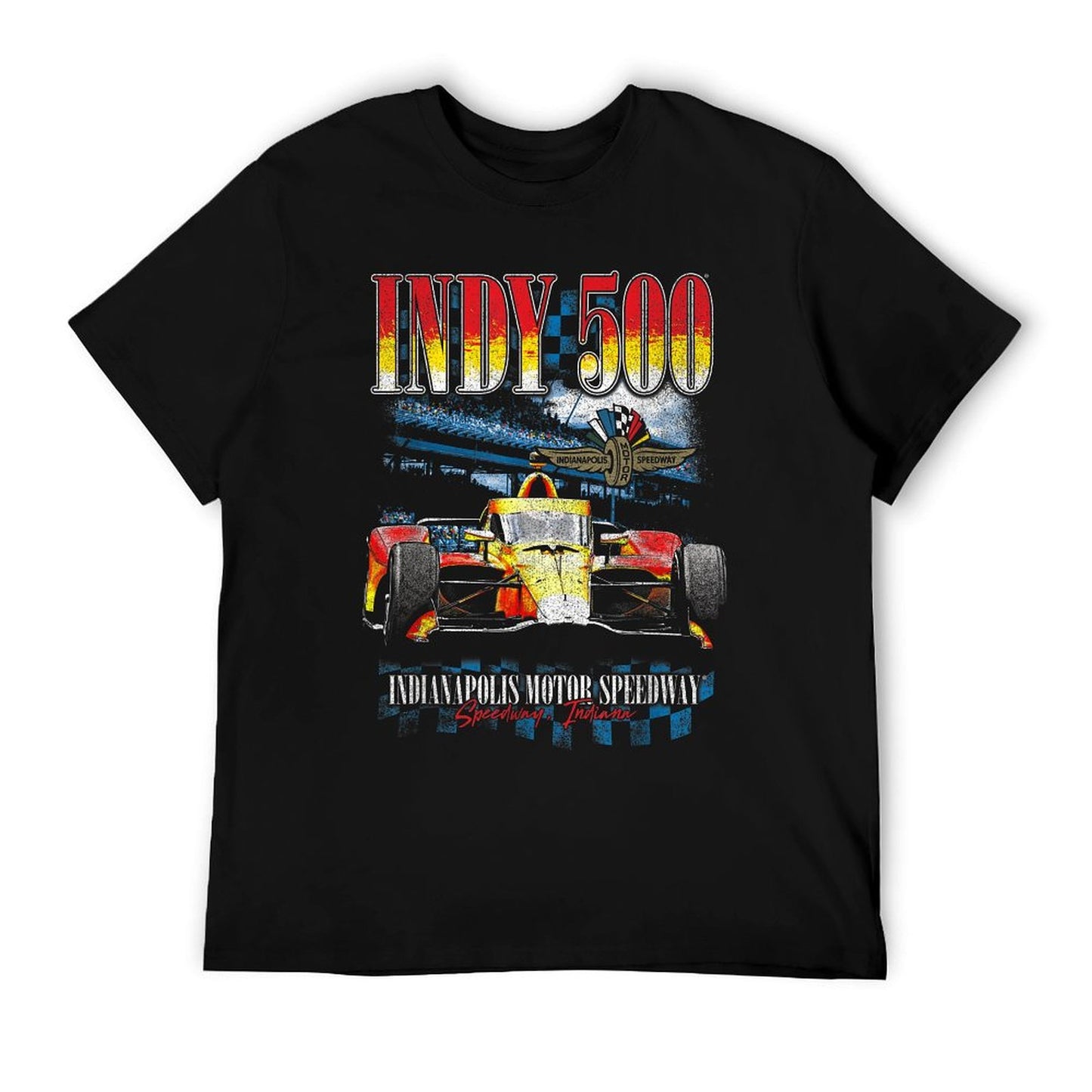 Indy 500 Indianapolis Motor Speedway Distressed Retro Poster Moisture-wicking T-Shirt