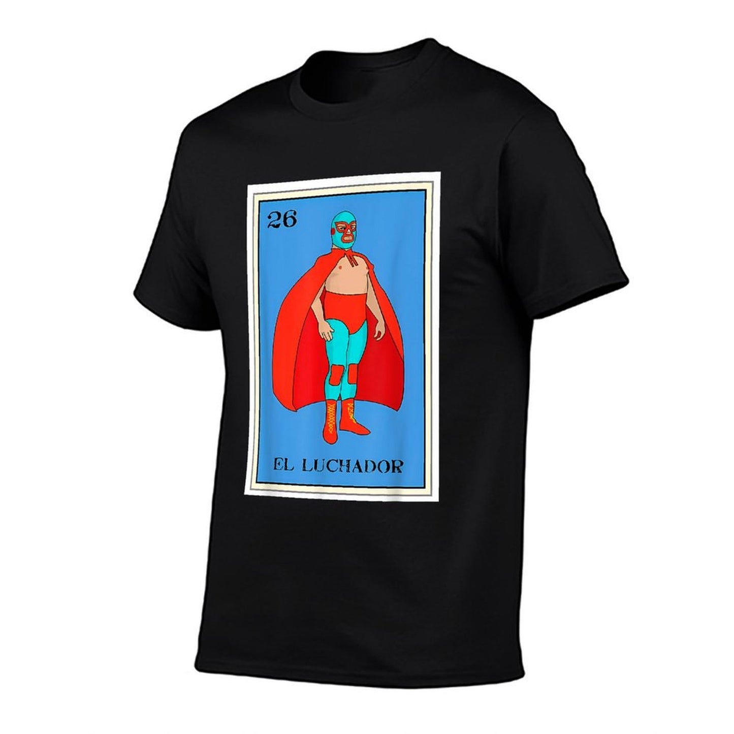 El Enmascarado Funny Card Mexican Lottery Card Ribbed Collar T-Shirt