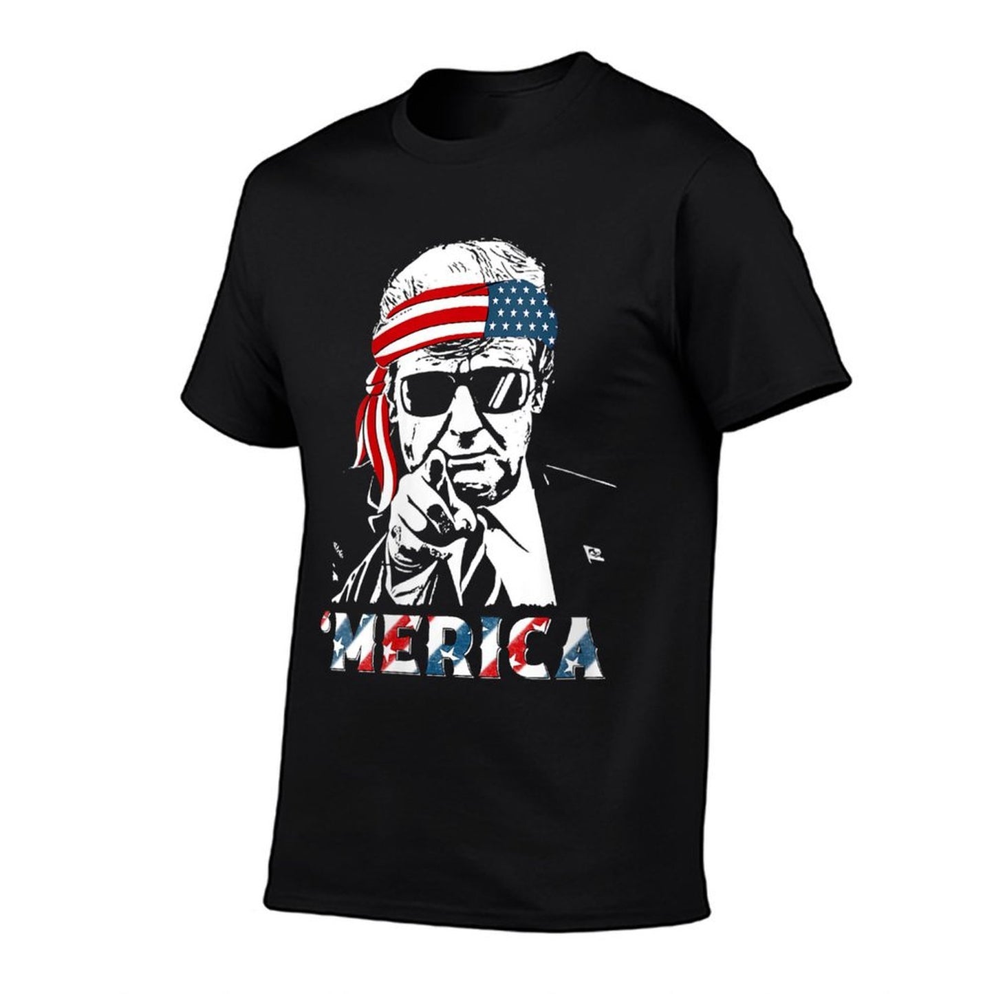 Womens 'MERICA TRUMP Happy 4th Of July Trump American Eco-friendly Material T-Shirt