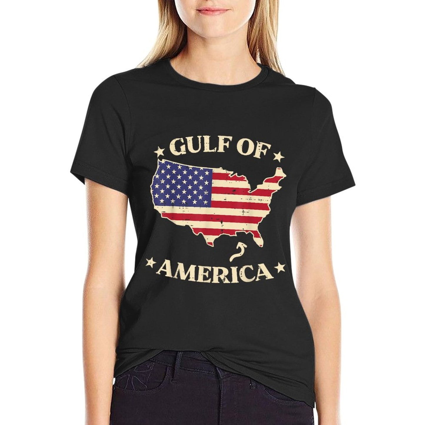 Gulf Of USA America USA American Map Men Women Kids Eco-friendly Material T-Shirt