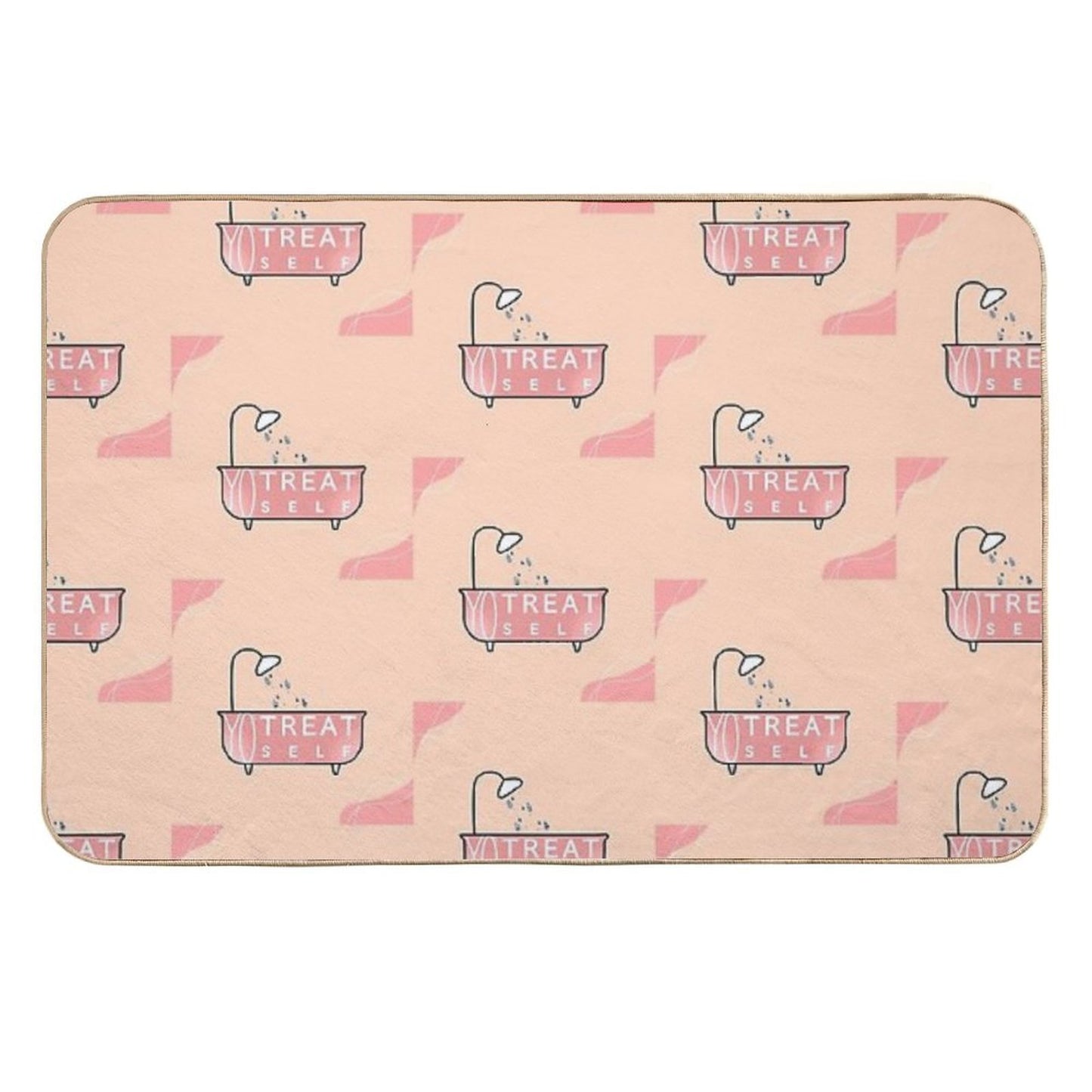 Treat Yo' Self Bathtub Spa Motivatinal Graphic- Together Repositionable Bath Mat