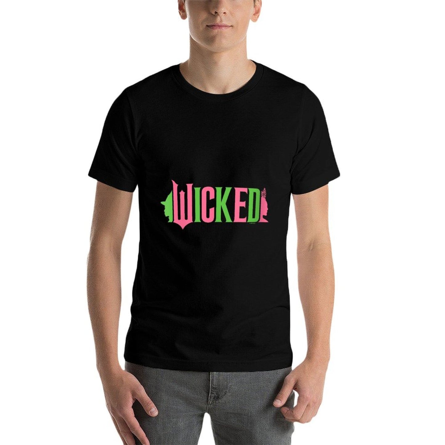 Womens Wicked Pink & Green V-Neck Moisture-wicking T-Shirt