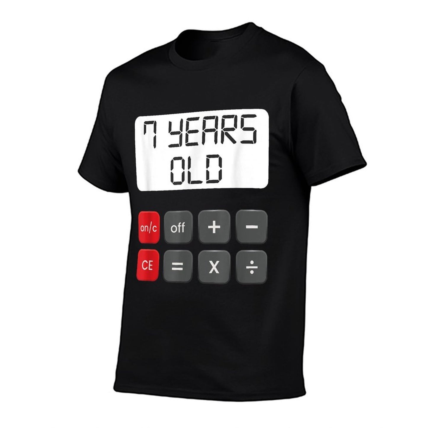 Funny Math Geek 7th Birthday Gift Math 7 Years Old Birthday Heathered Texture T-Shirt