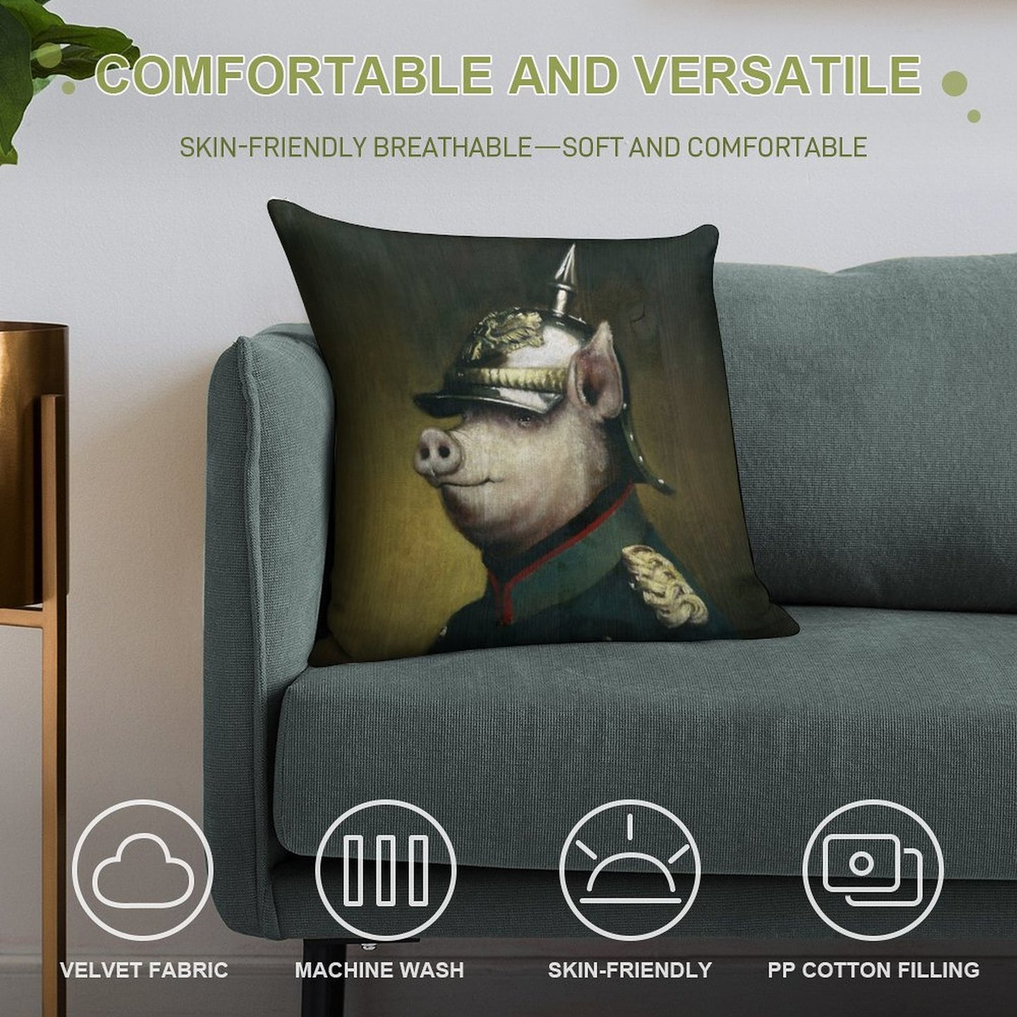 Pigglehaube Soft Decorative Cover Throw Pillow