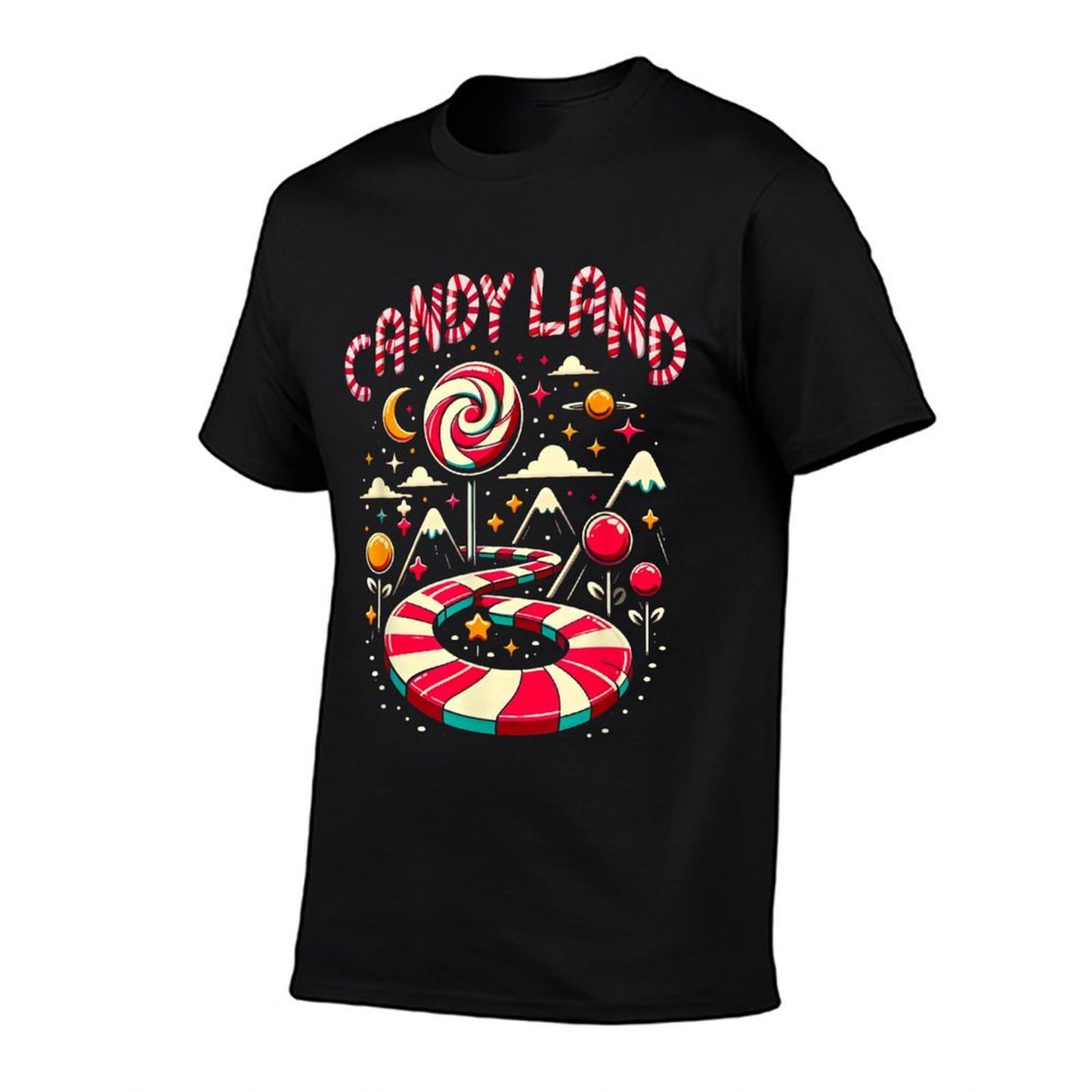 Xmas Candy Land Rainbow Trail Candy Cane Merry Christmas Summer-ready Fabric T-Shirt