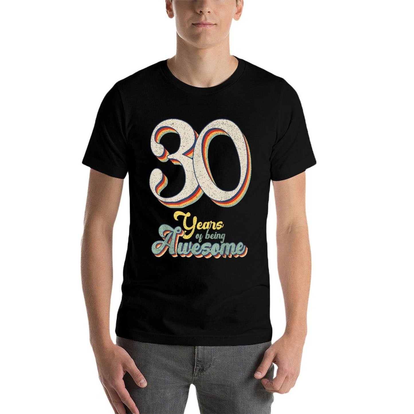 30 Years Of Being Awesome Retro Vintage 30th Birthday Polyester Blend T-Shirt