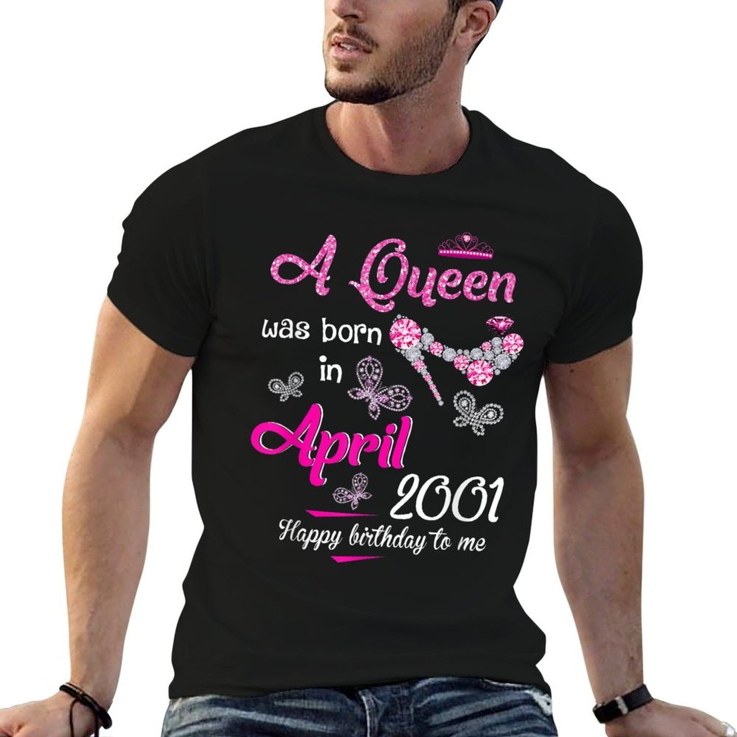 A Queen Was Born in April 2001 21st Birthday Slim-fit Cut T-Shirt