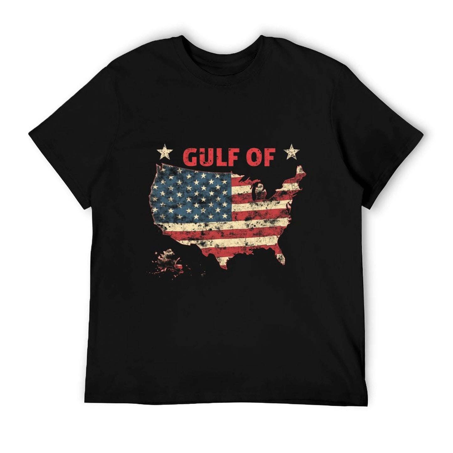 Mens Womens Gulf of USA America Funny USA Flag Vintage Retro Stretchy T-Shirt