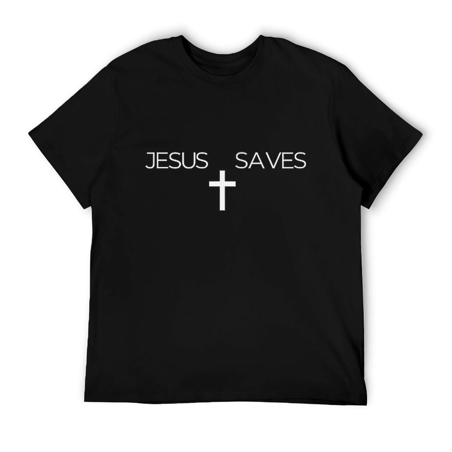 Jesus Saves Cross Subtle Christian Minimal Religious Faith Summer-ready Fabric T-Shirt