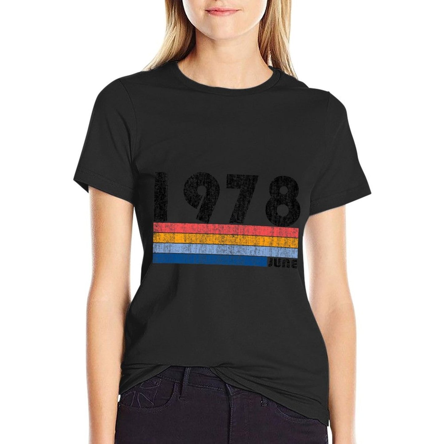 40th Birthday Gift Retro Born June of 1978 T Premium Heathered Texture T-Shirt