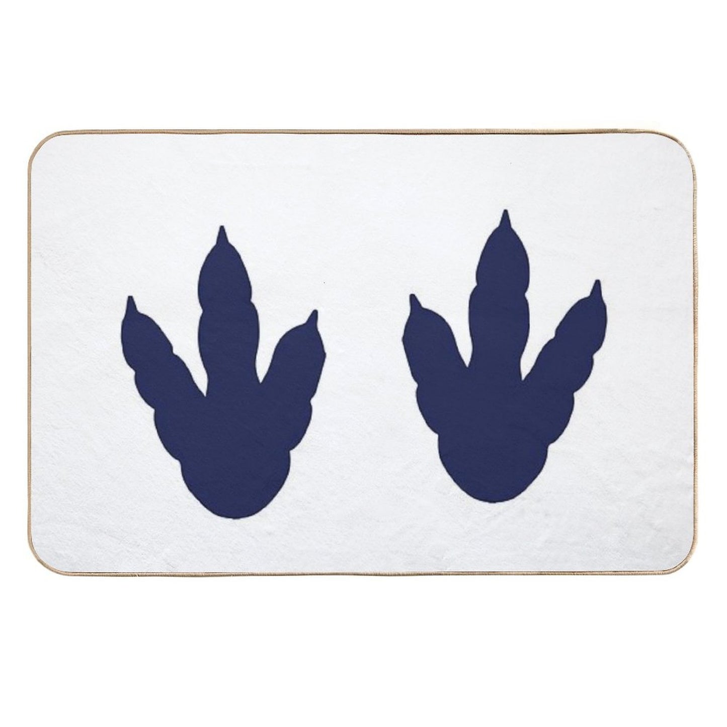 Dinosaur Feet Dino Footprints Navy Blue Long-Lasting Bath Mat