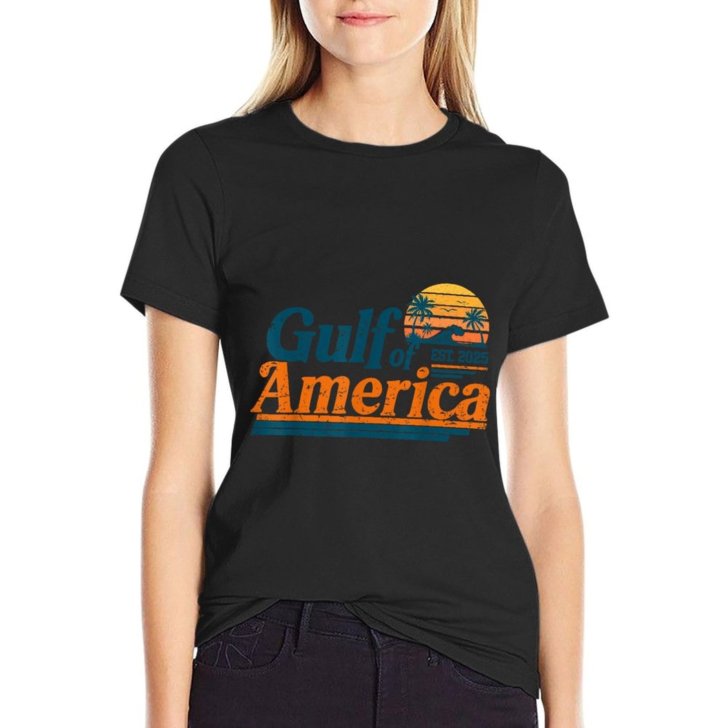 Retro Vintage Gulf Of US America 2025 American Gifts High-quality Stitching T-Shirt