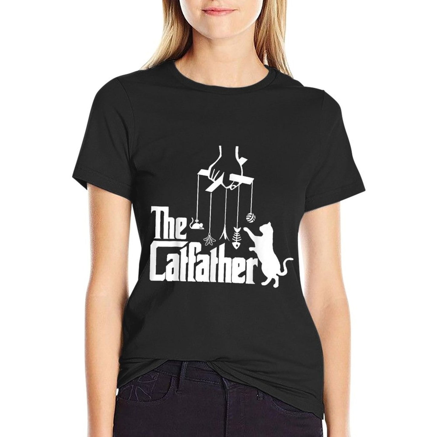 Funny Cat Dad Life The Catfather Fathers Day Mens Vintage Durable T-Shirt