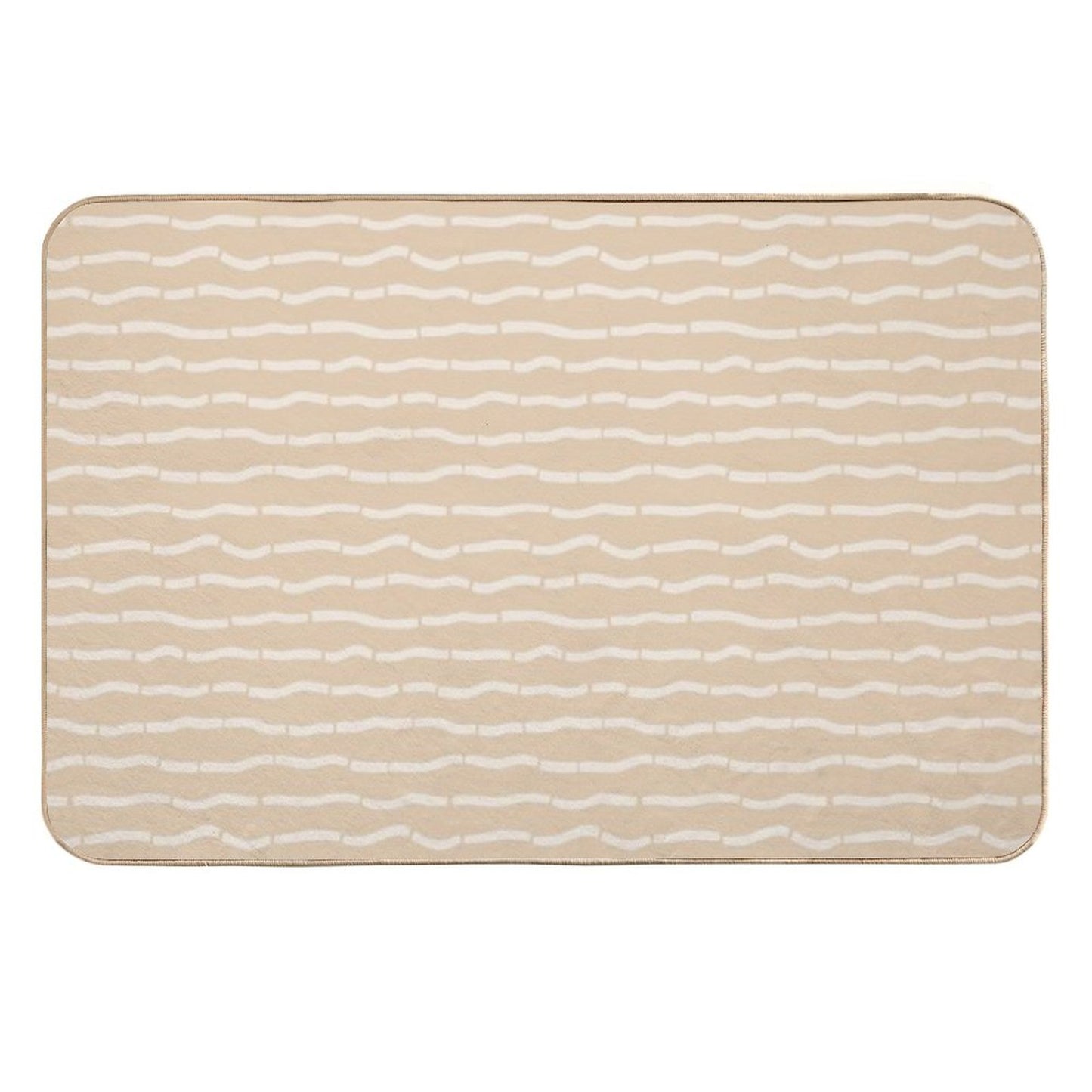 Boho Sand Dunes Cream on Light Tan Non-Slip Bath Mat