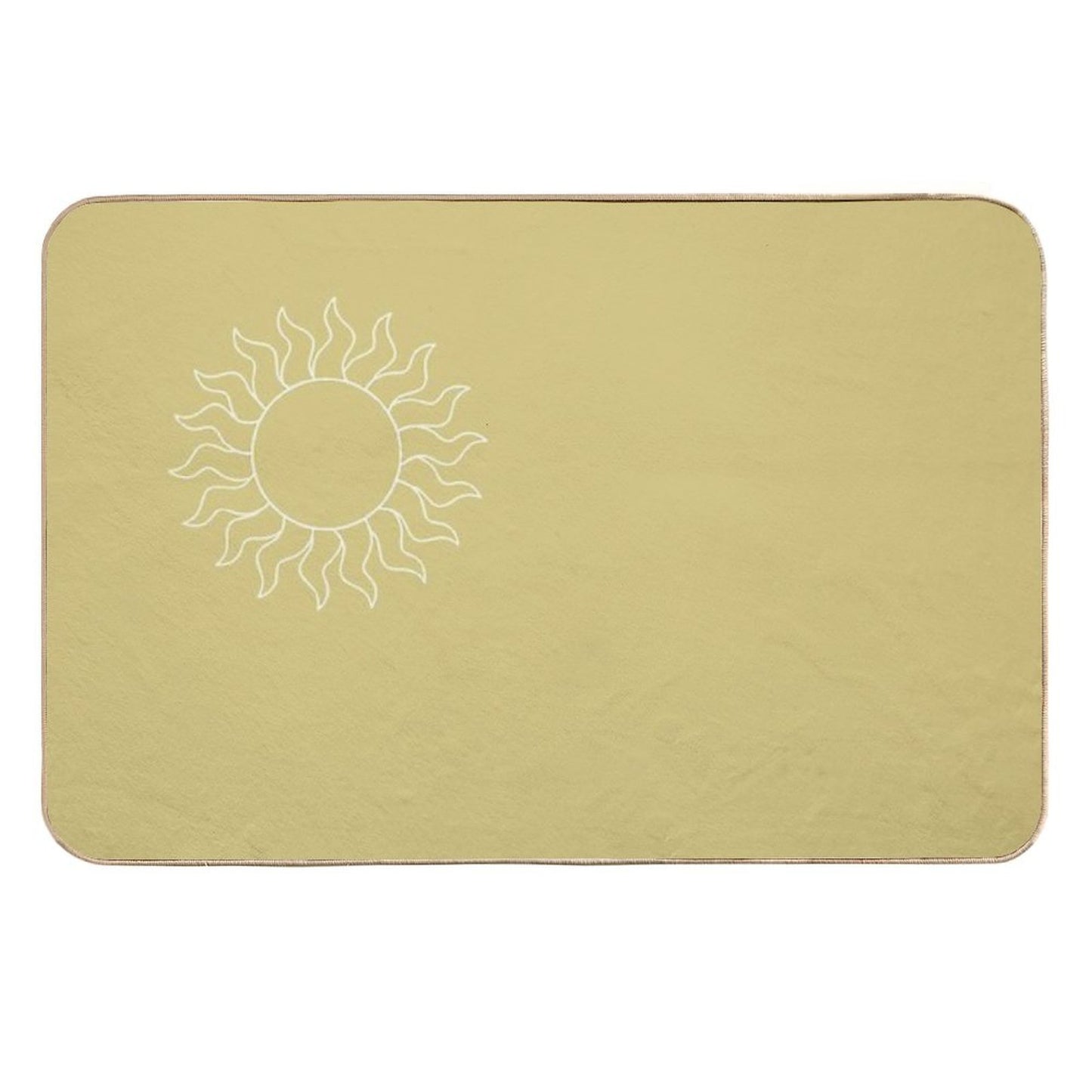 Beige Bohemian Sun Landscape Non-Slip Bath Mat