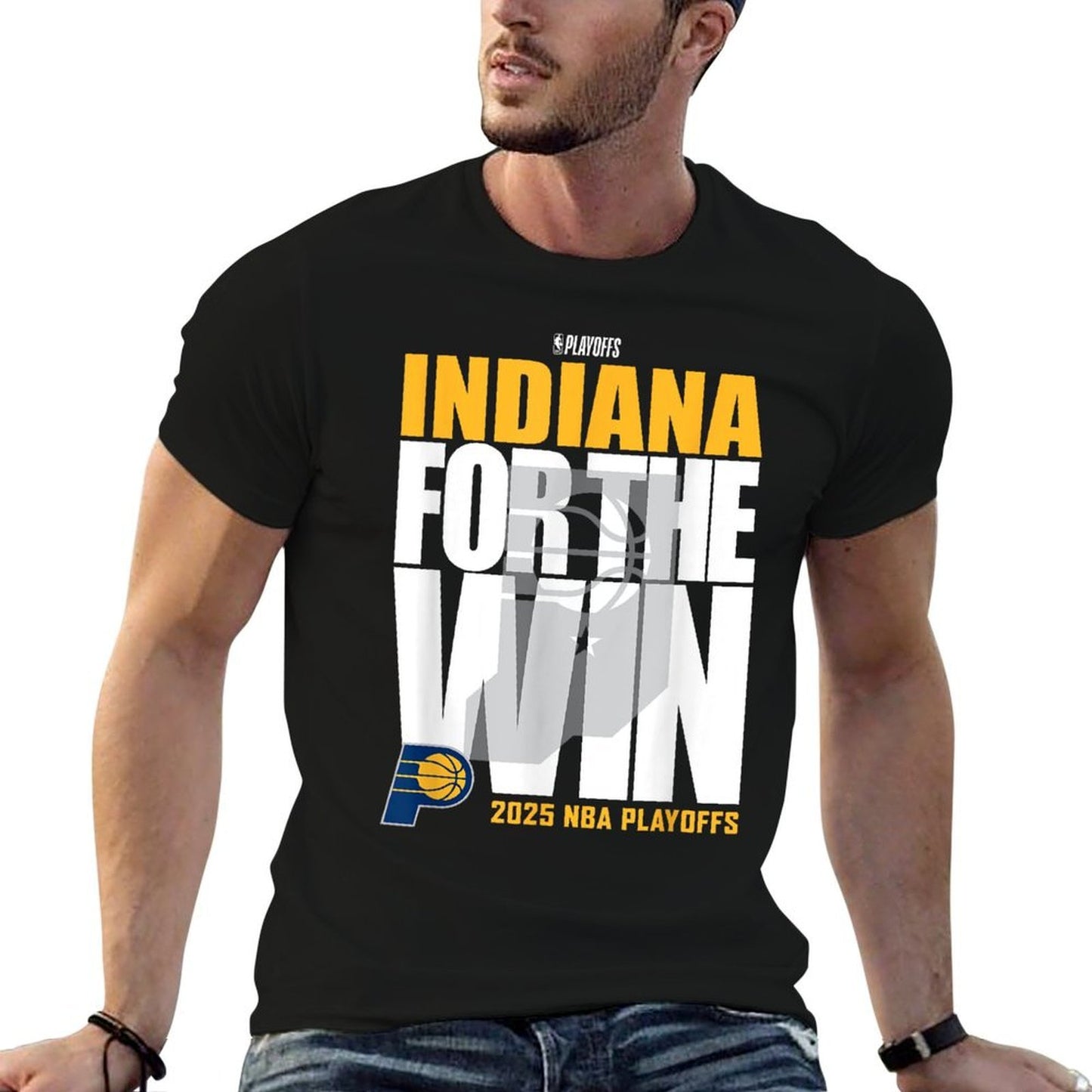 NBA Official Indiana Pacers For The Win 2025 Playoffs Trendy Pattern T-Shirt