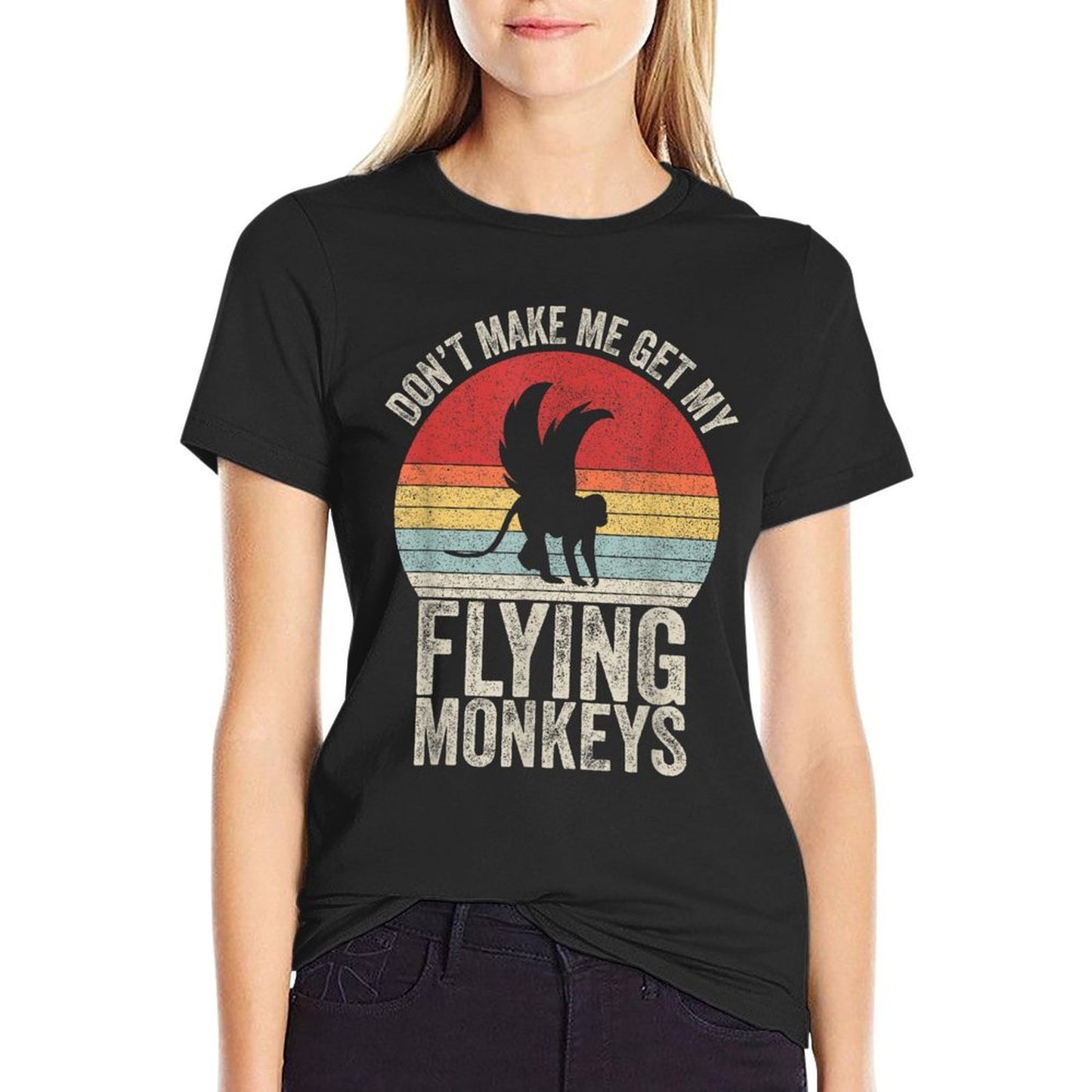 Vintage Retro Don't Make Me Get My Flying Monkeys Graphic-printed T-Shirt