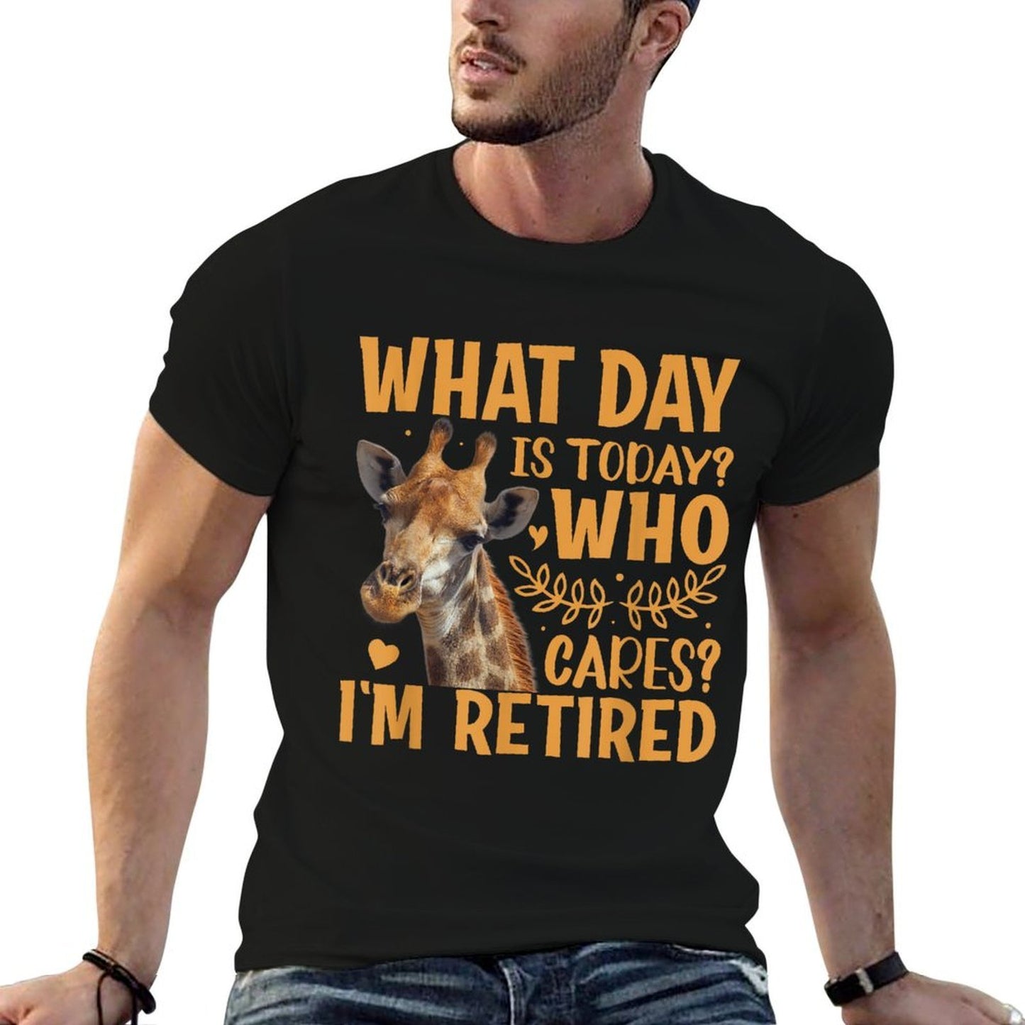 Giraffe - What Day Is Today Who Cares I'm Retired Retirement Moisture-wicking T-Shirt