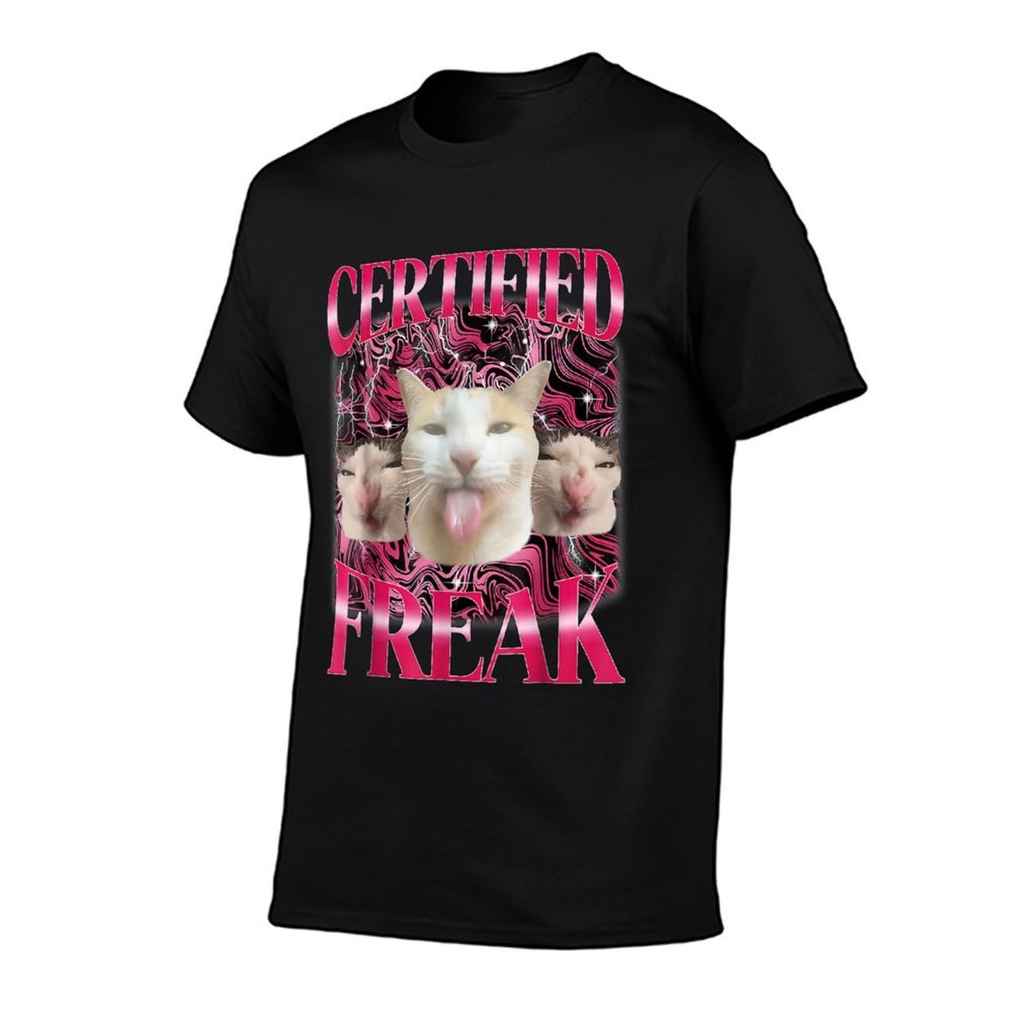 Certified Freak Eat Cement Cursed Cat Funny Cat Meme Slim-fit Cut T-Shirt