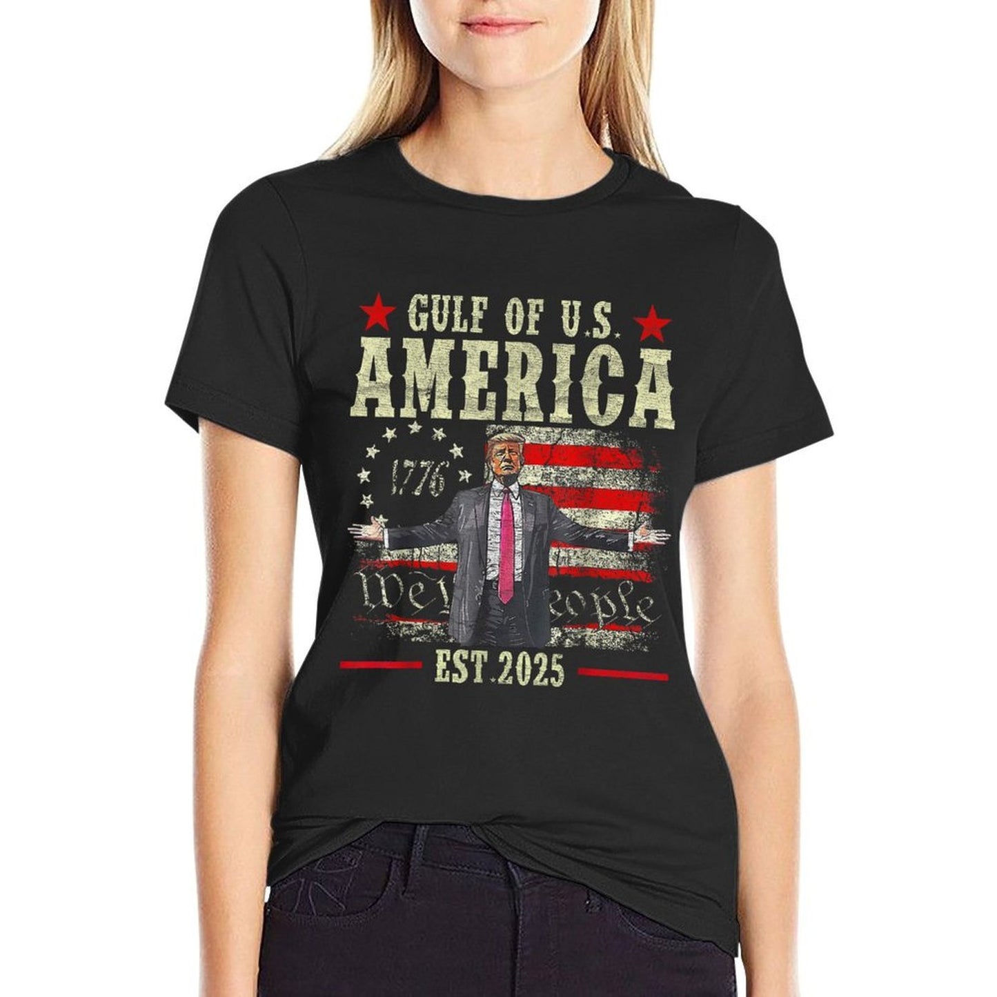 Funny Trump Gulf Of USA America 2025 Happy 4th Of July Trump High-quality Stitching T-Shirt