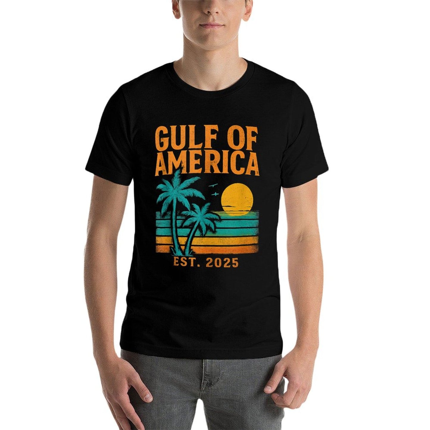 Vintage Gulf Of Us America Retro Sunset Gulf Of Us America Easy-care T-Shirt