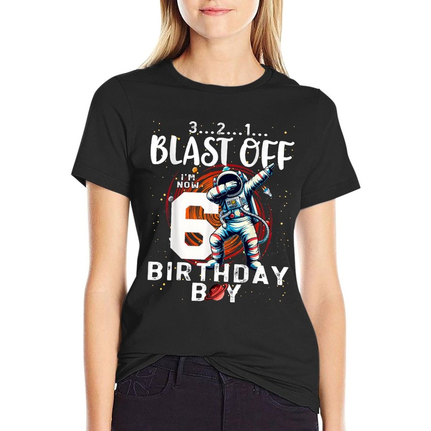 6 Birthday Boy Astronaut Astronomy 6th Year Old Birtday Quick-drying T-Shirt